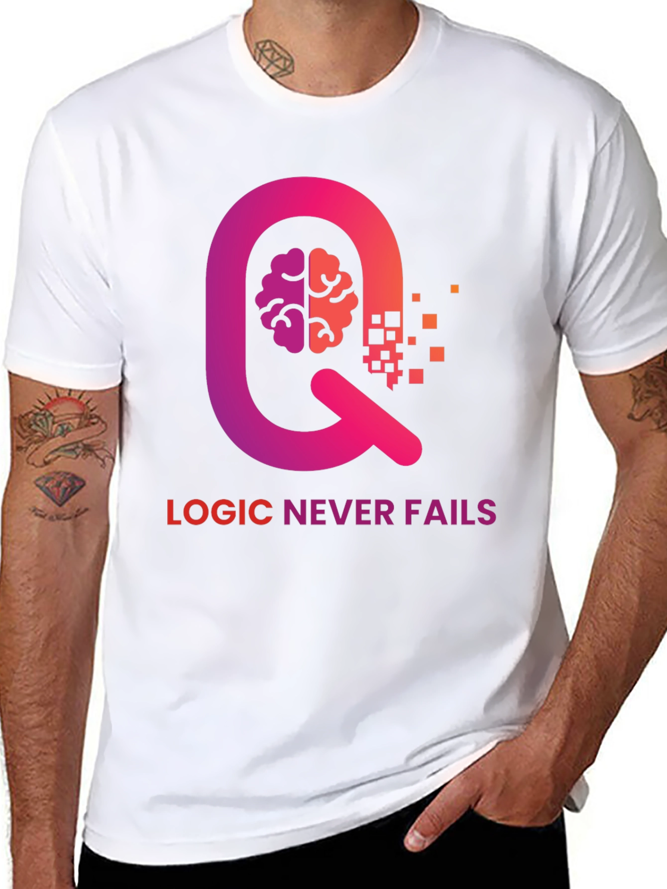 Black Logic Never Fails Graphic Tee view 8