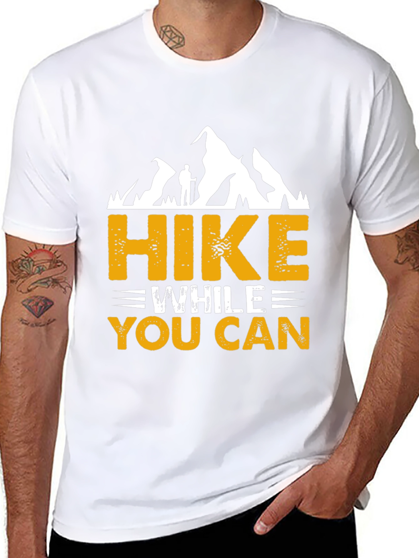 Black Hike While You Can Graphic Tee view 8