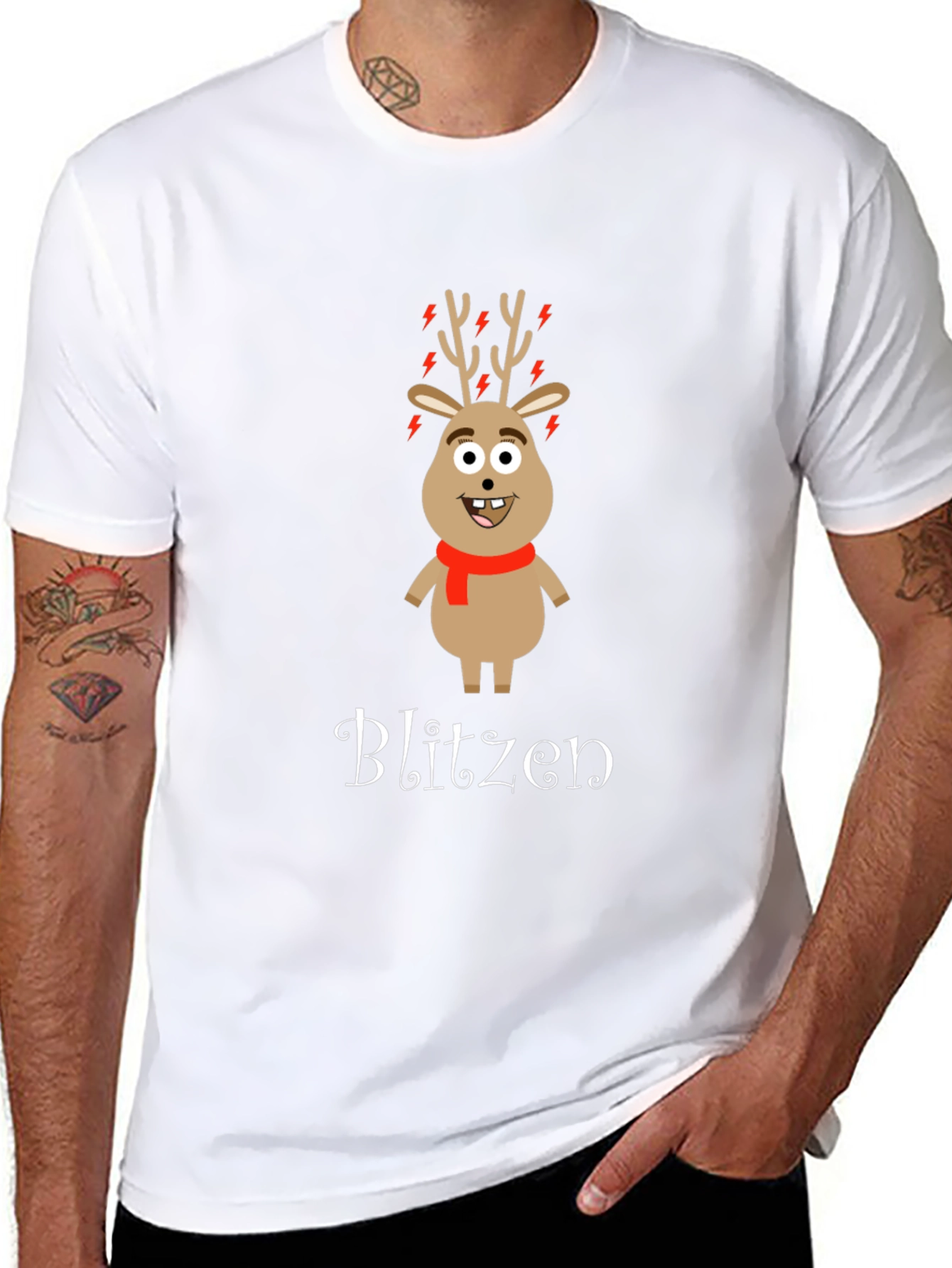 Black Blitzen Reindeer Graphic T-Shirt view 8