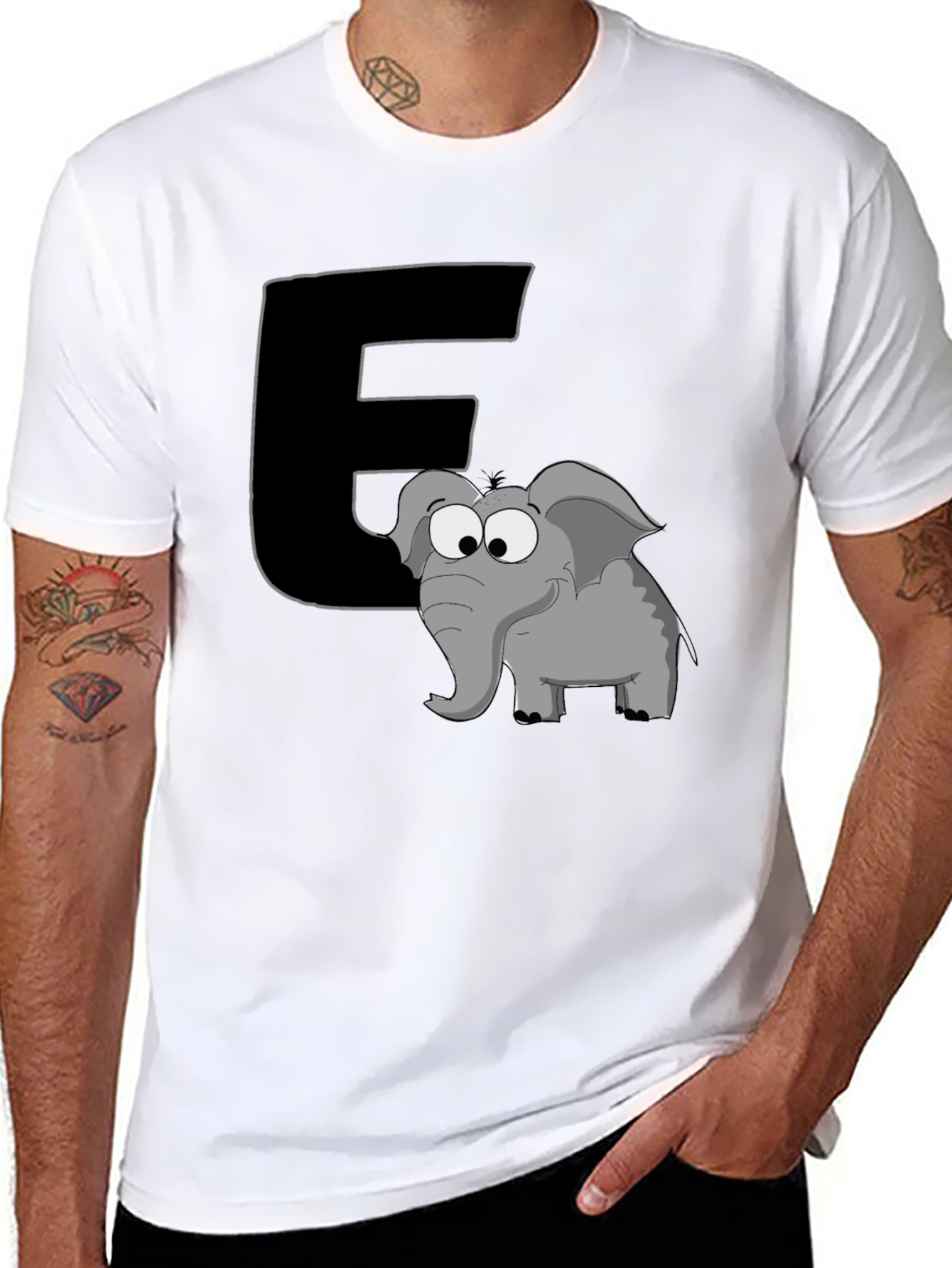 Black Elephant 'E' T-Shirt view 8