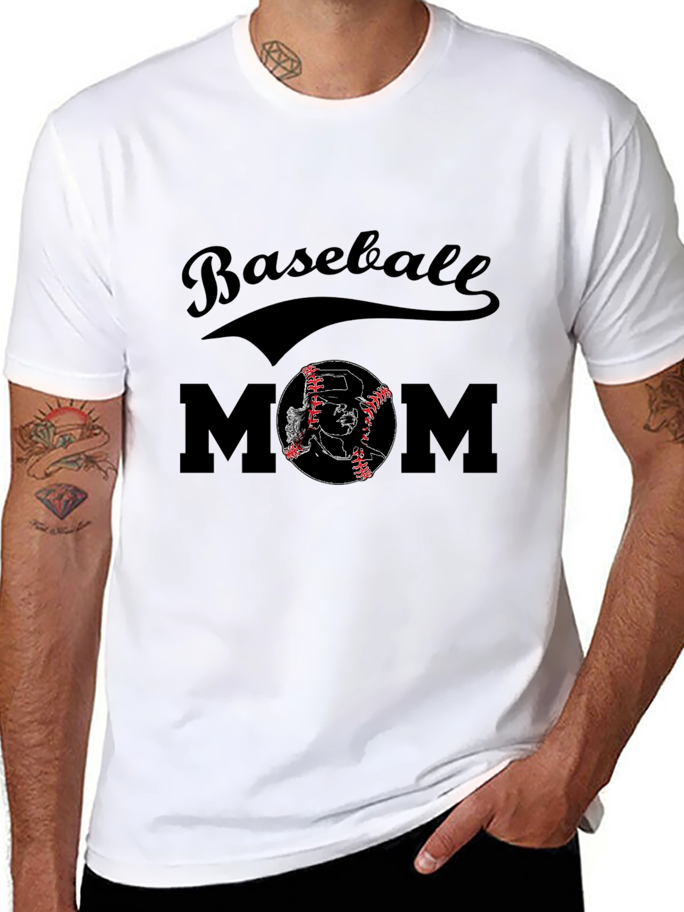 Black Baseball Mom Graphic Tee view 8