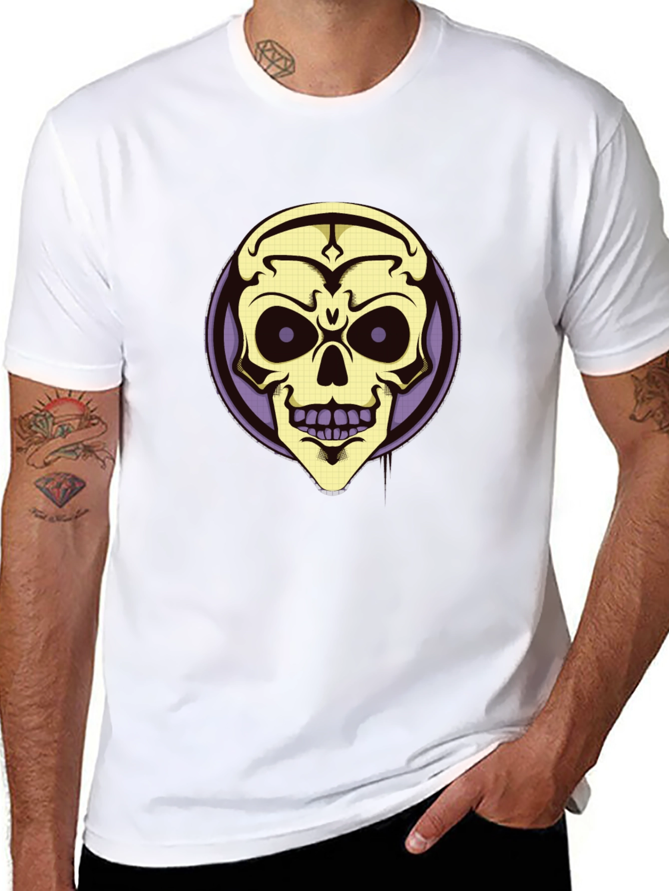 Black Skull Graphic T-Shirt - Black view 8