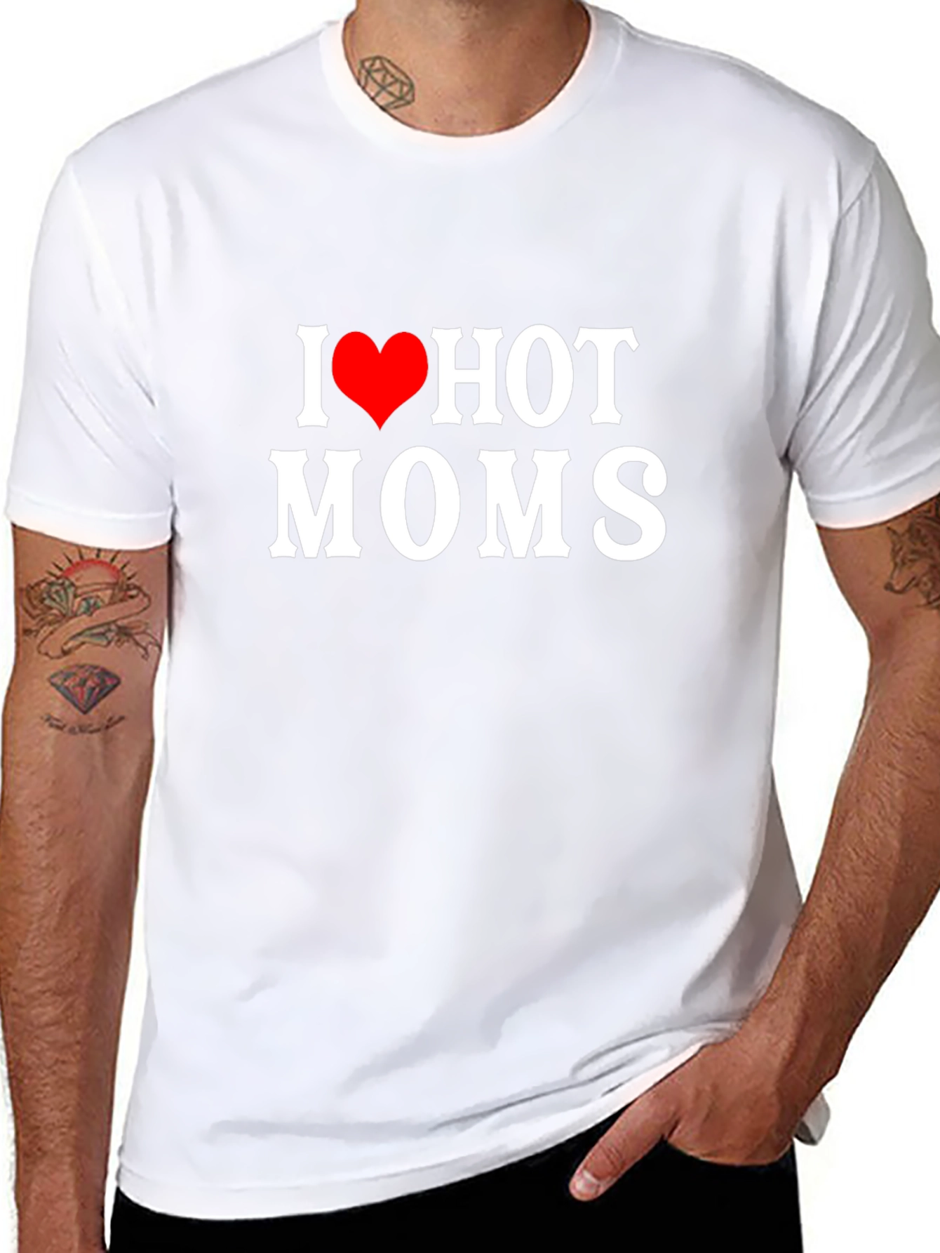 Black I Heart Hot Moms T-Shirt view 8