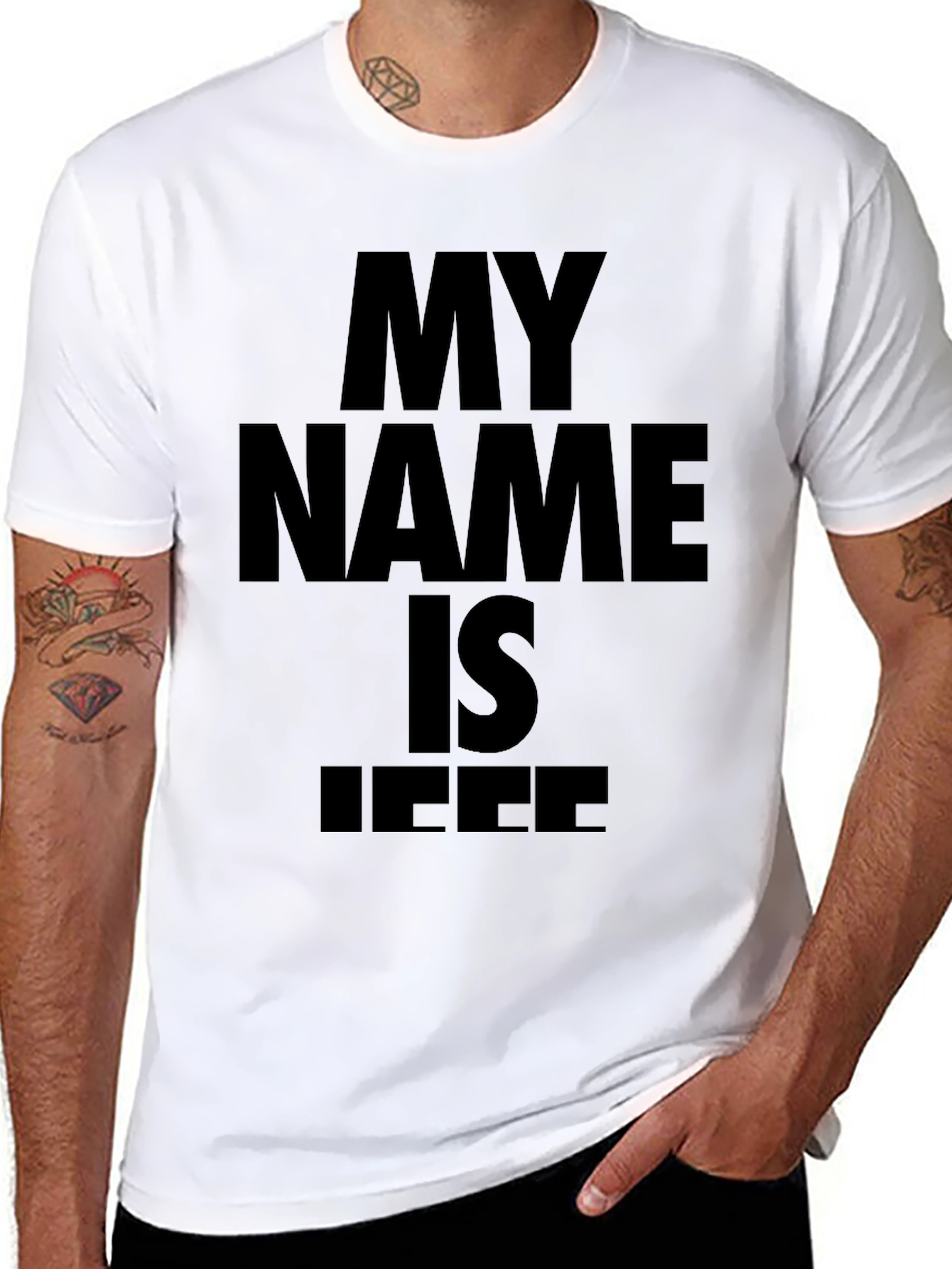 Black My Name is Jeff T-Shirt - Bold Statement Tee view 8