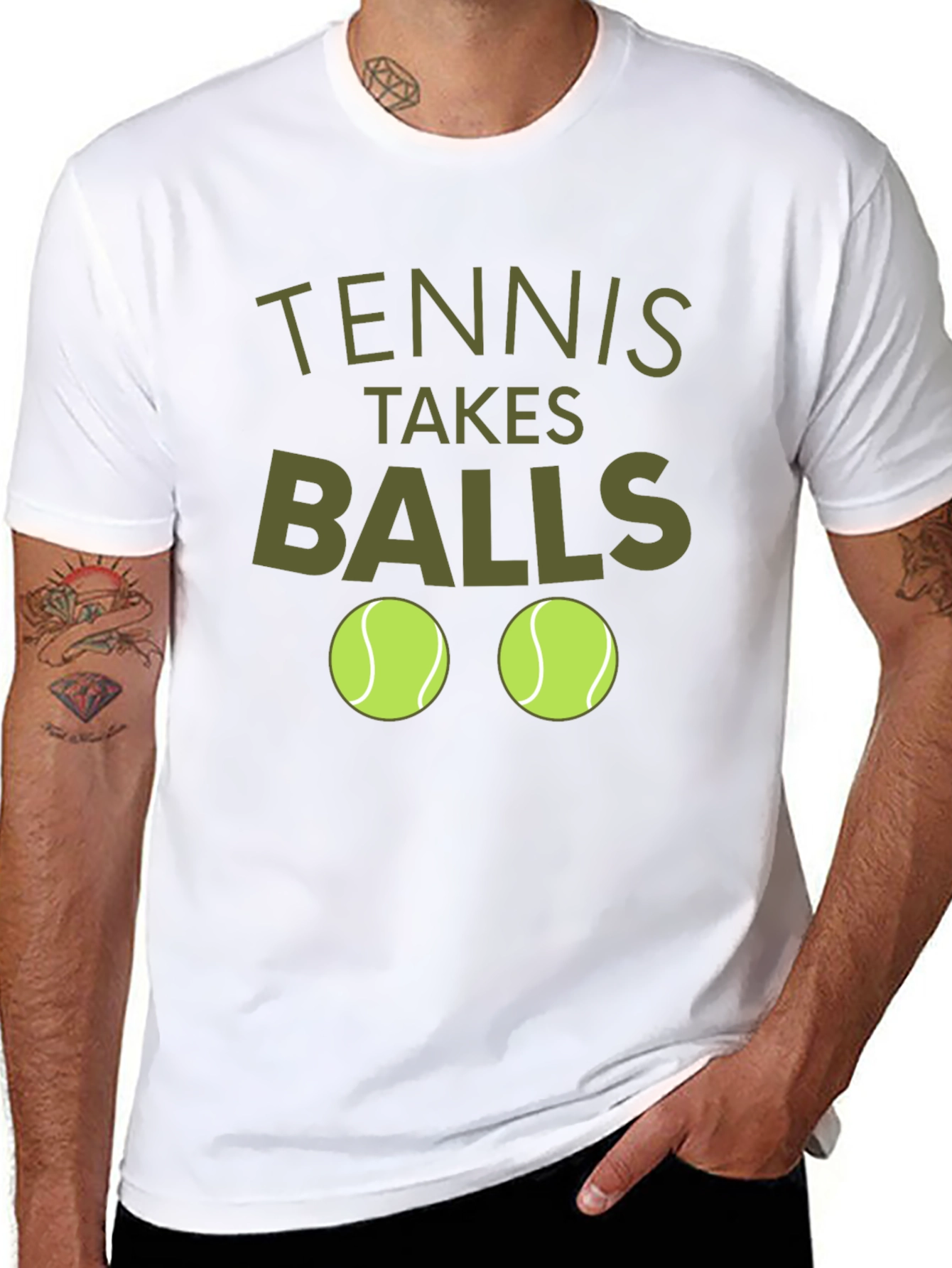 Black Tennis Takes Balls Funny Graphic Tee view 8
