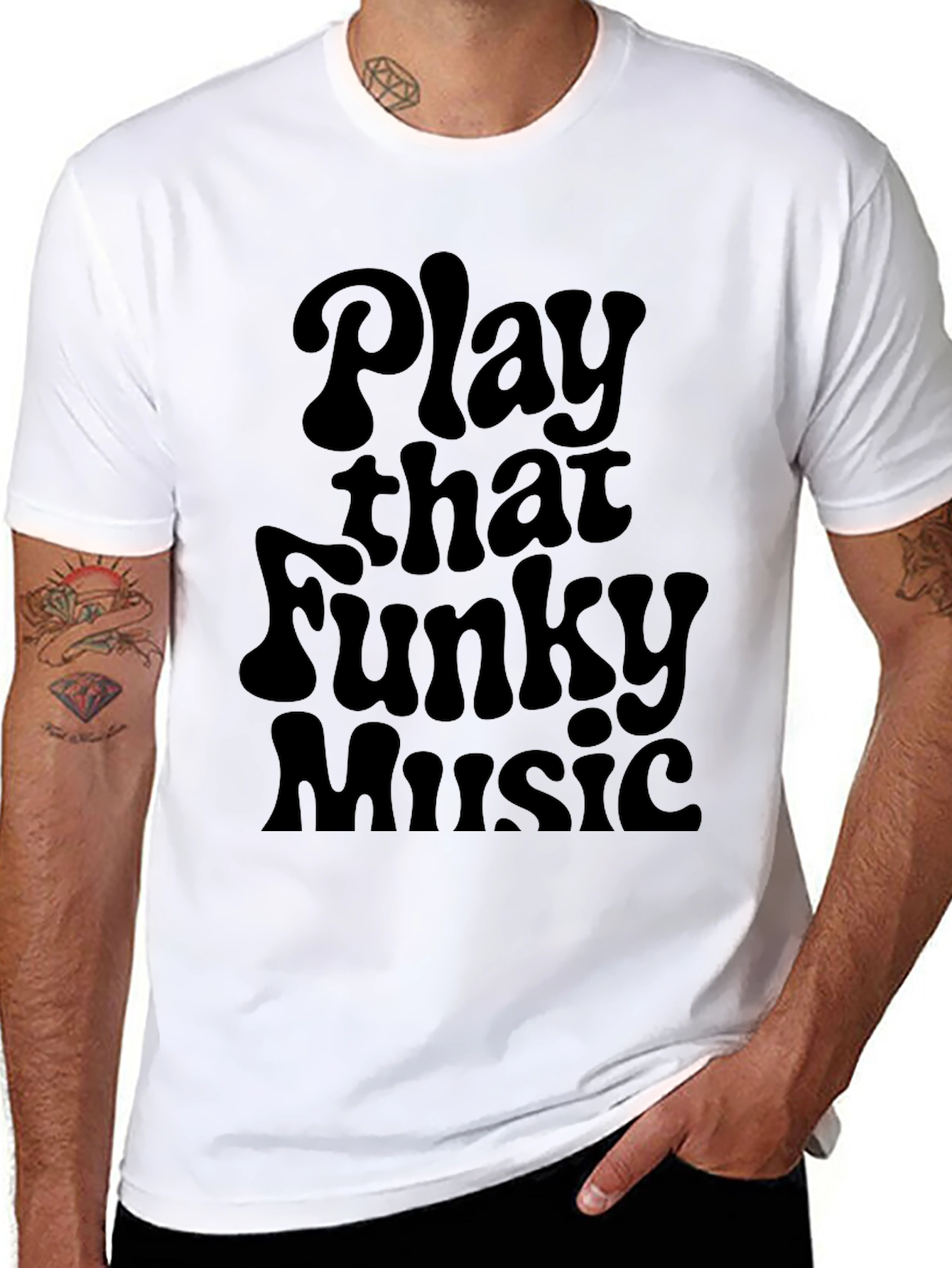 Black Funky Music T-Shirt - Retro Style view 8