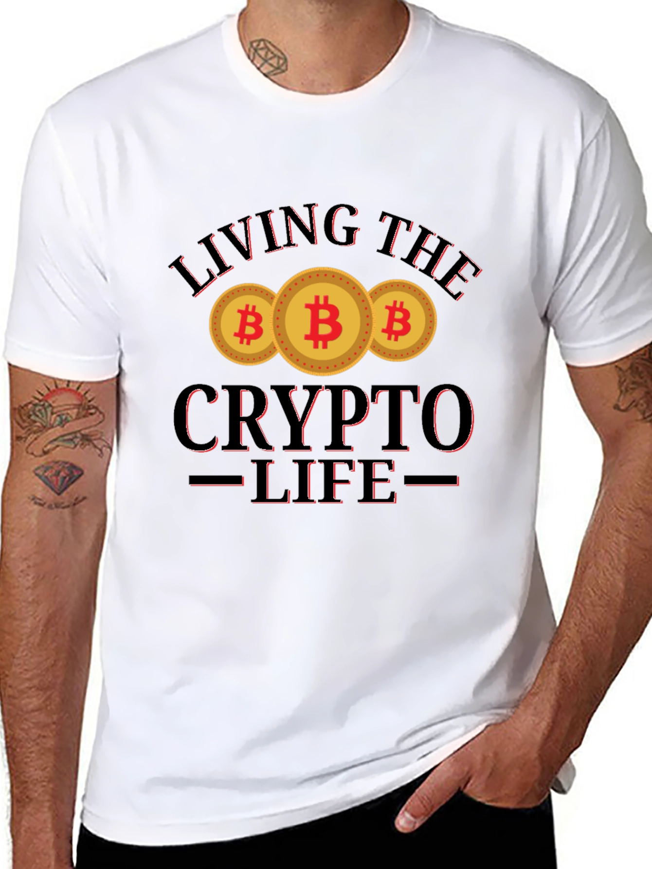 Black Living The Crypto Life T-Shirt view 8