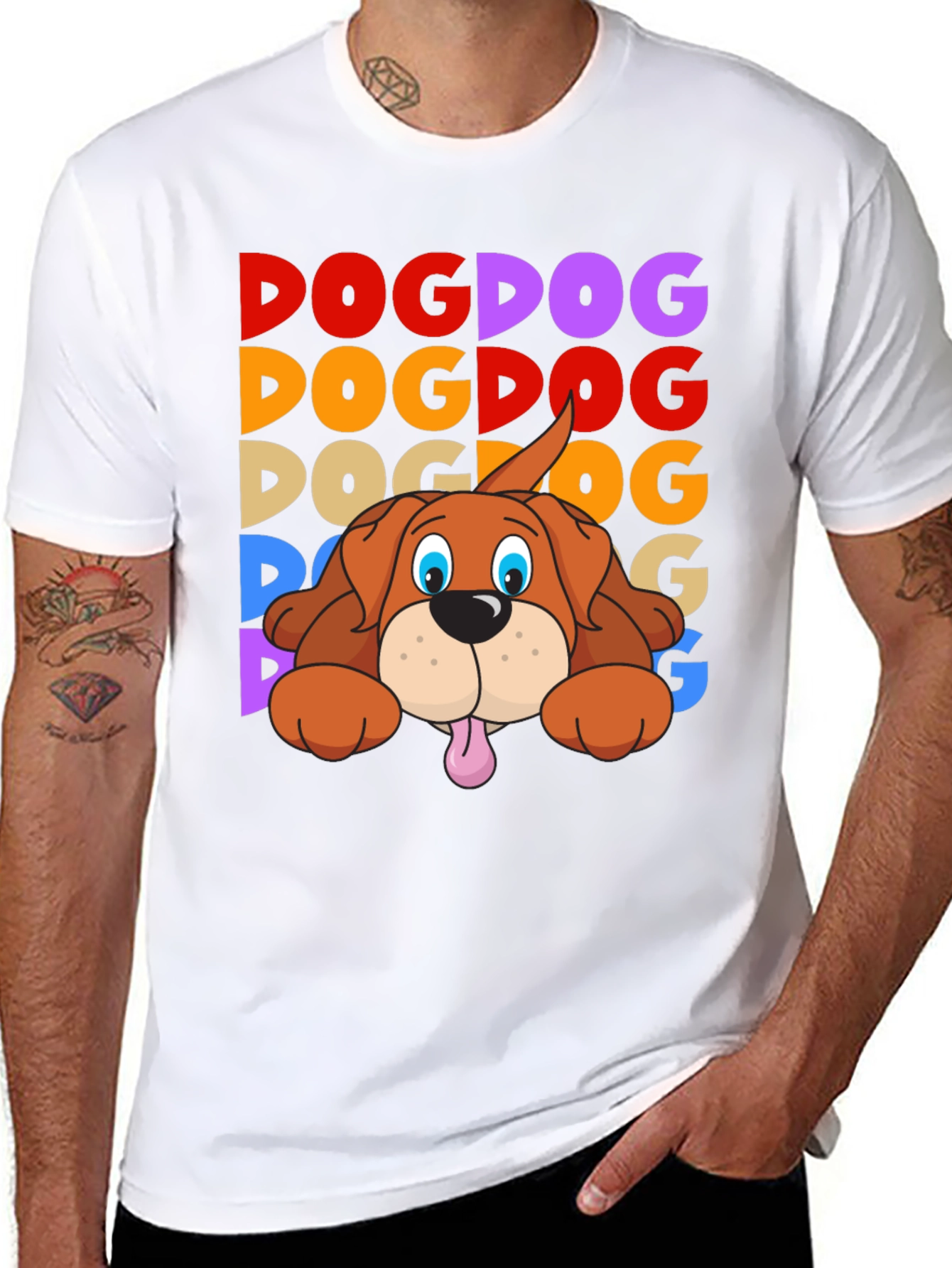 Black Dog Graphic T-Shirt - Fun Colorful Design view 8