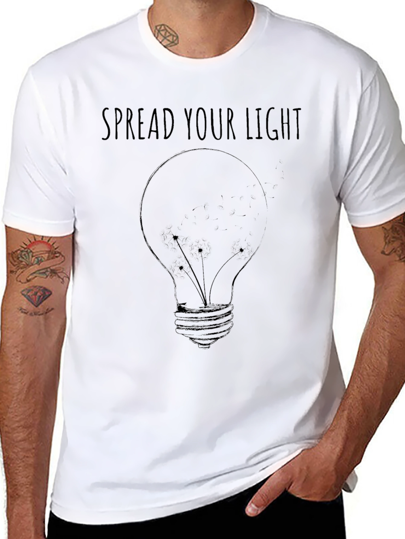Black Spread Your Light Graphic Print Black T-Shirt view 8