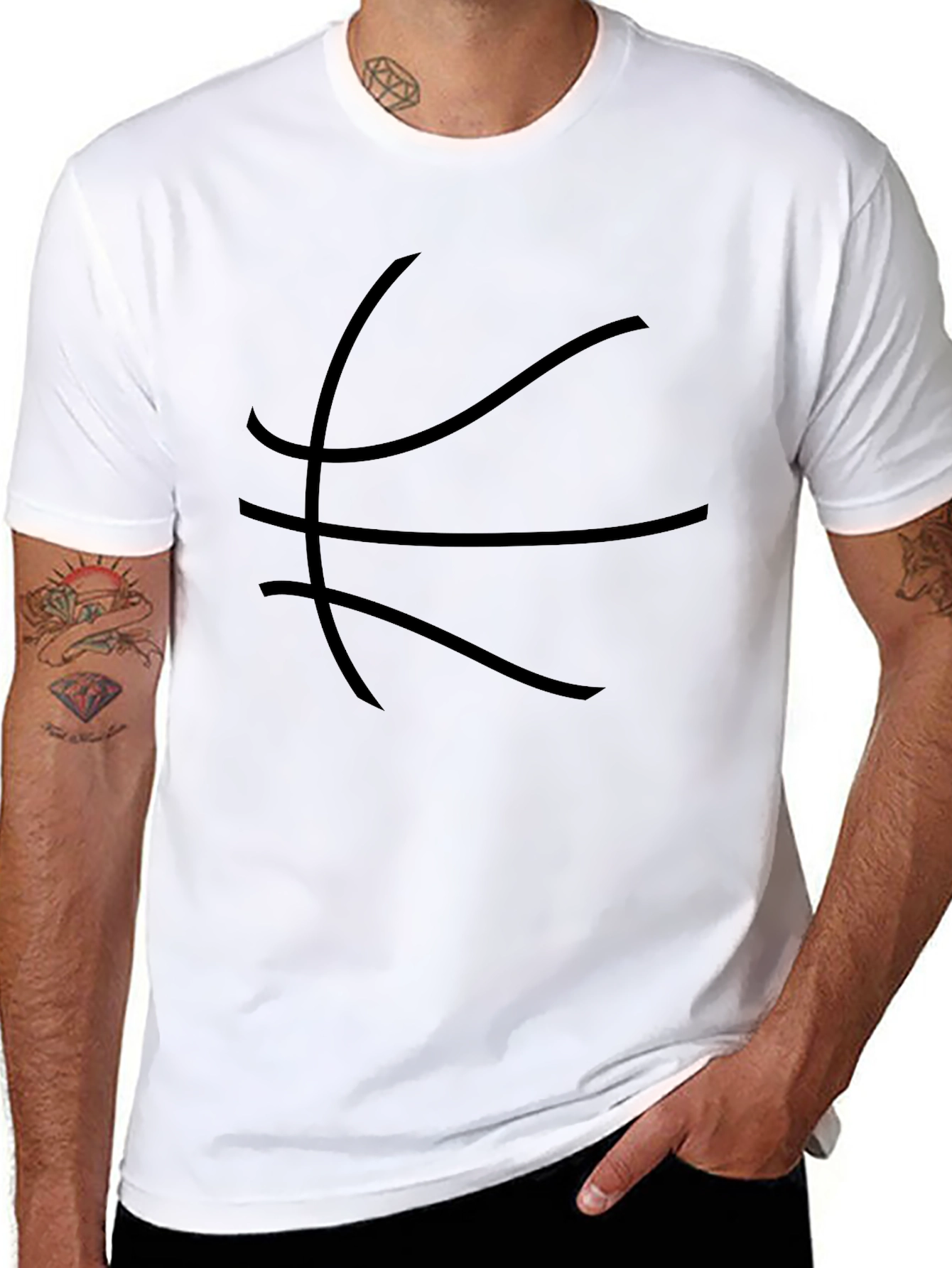 Black Basketball Graphic Tee - Black Cotton Blend Shirt view 8