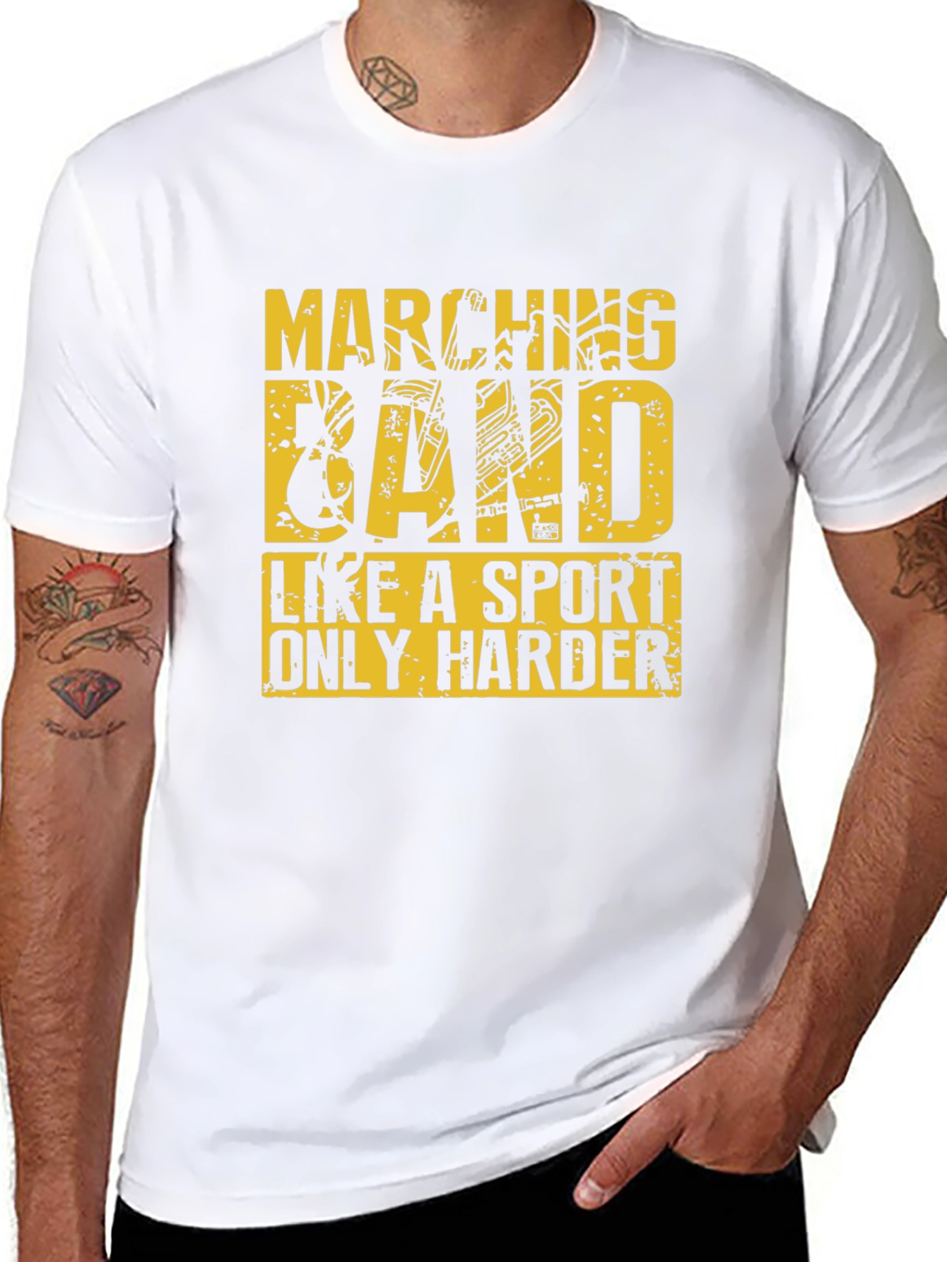 Marching Band Sport T-Shirt - Black Cotton Tee - 8