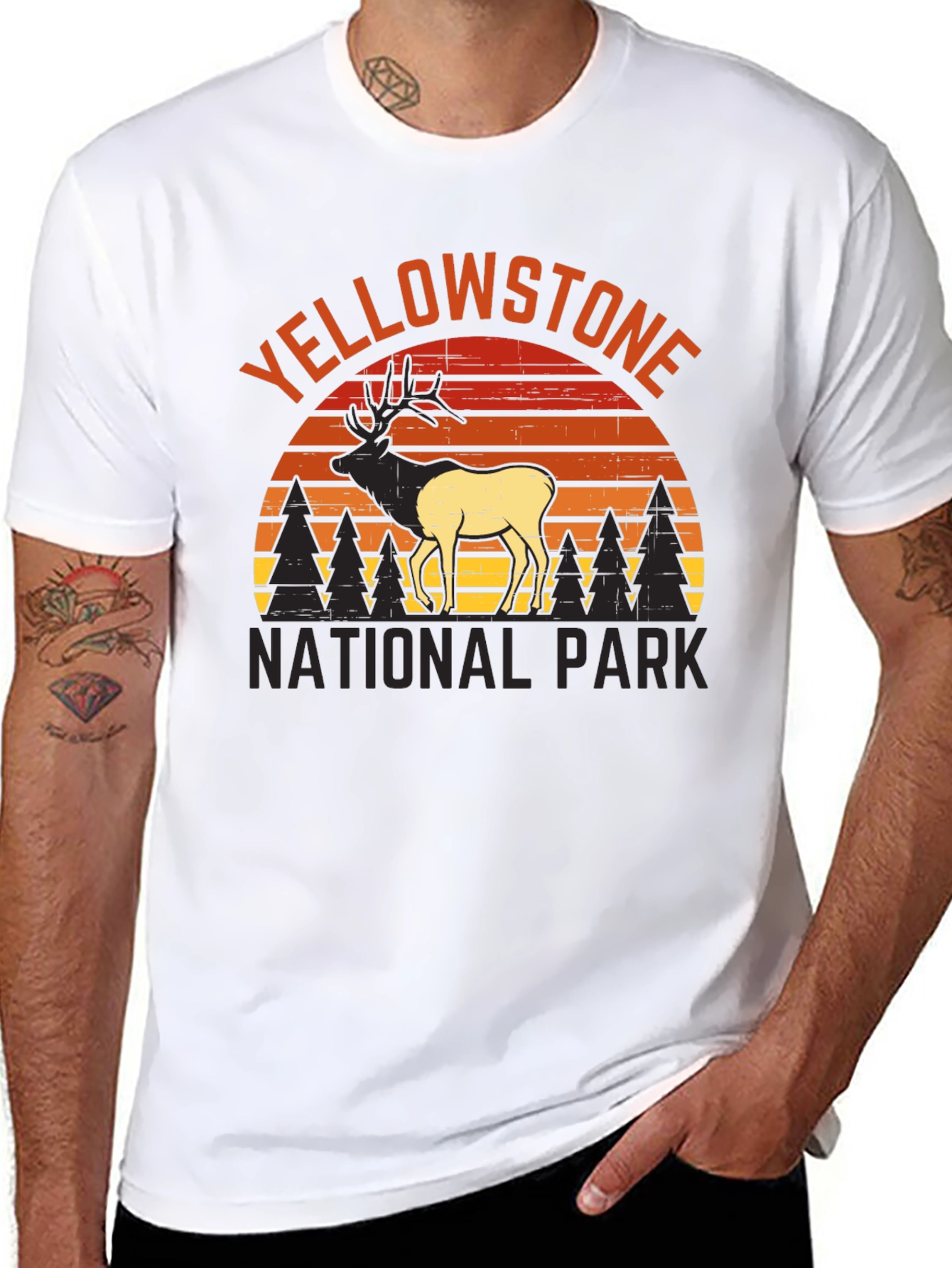 Black Yellowstone National Park Elk Graphic Tee view 8