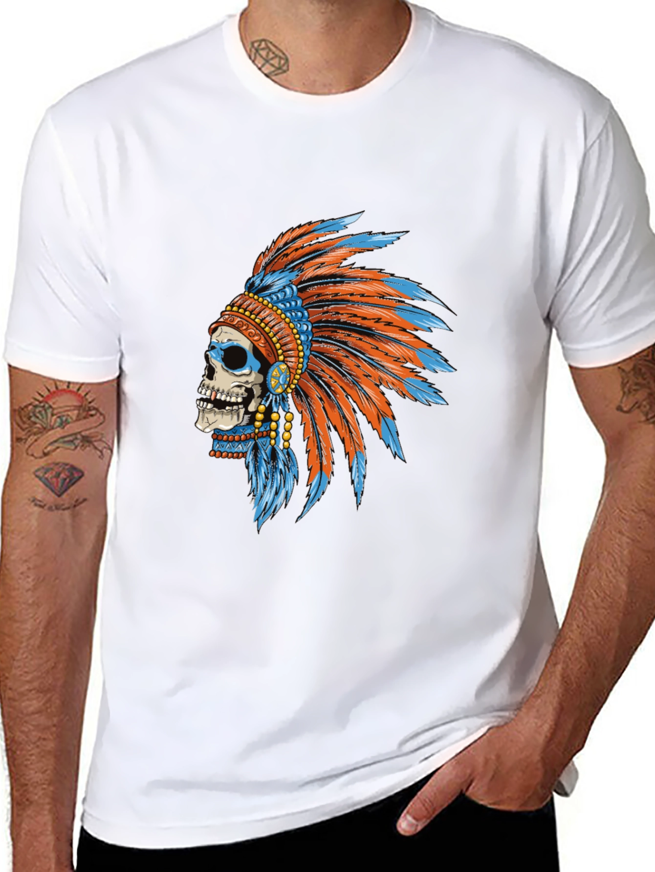 Black Skull Chief T-Shirt - Cool Graphic Tee view 8