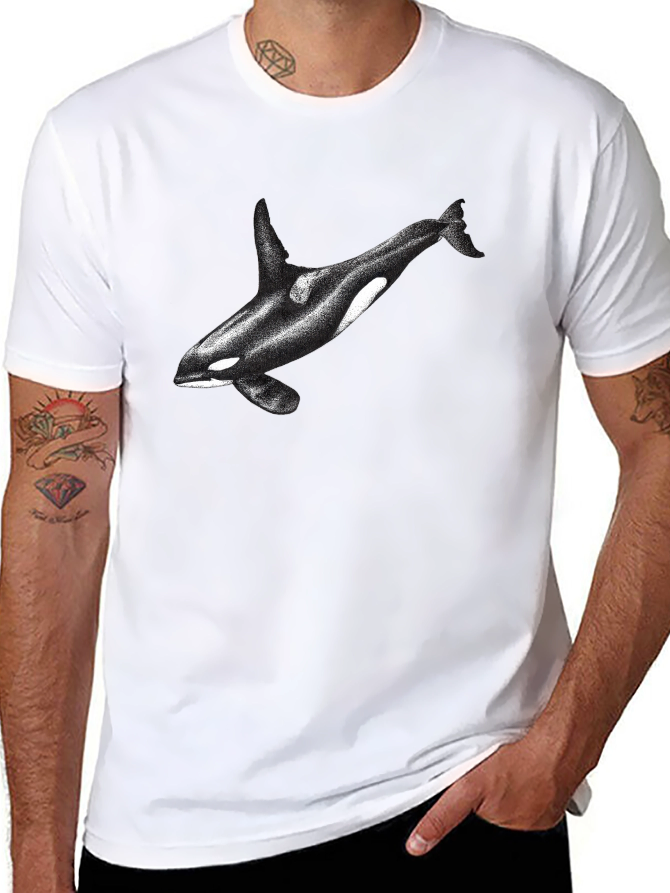 Black Orca Graphic Tee - Black Cotton Blend view 8