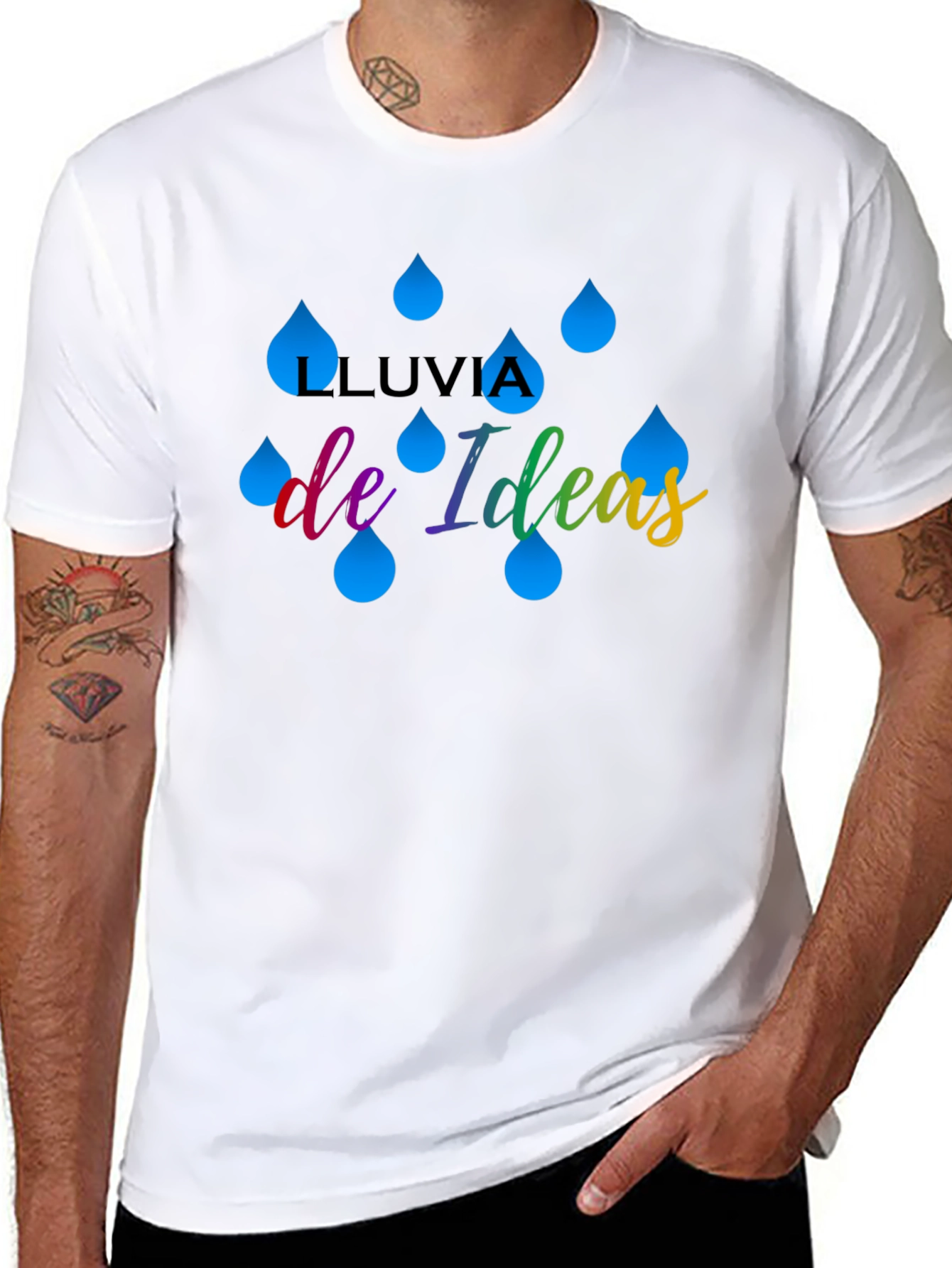 Black Lluvia de Ideas Graphic T-Shirt view 8