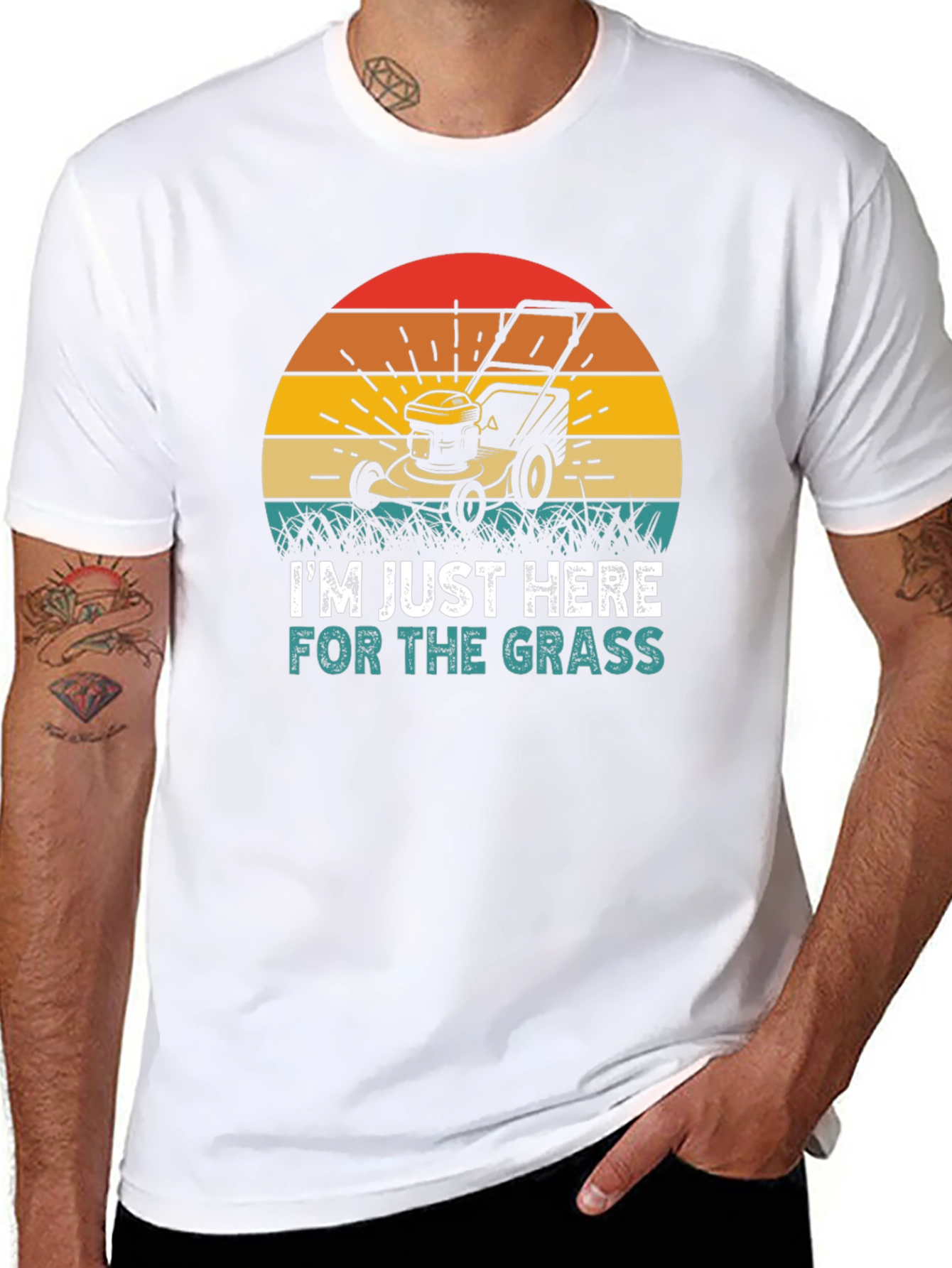 Black I'm Just Here for the Grass T-Shirt view 8