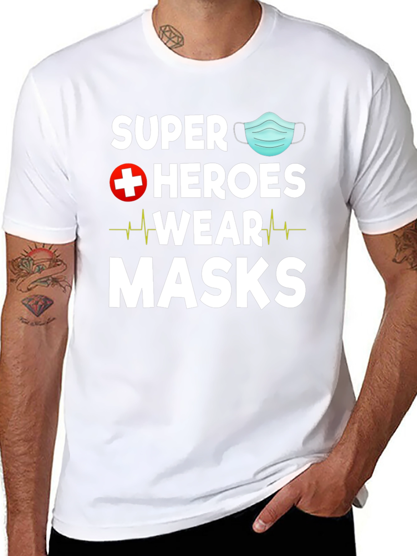Black Super Heroes Wear Masks T-Shirt view 8