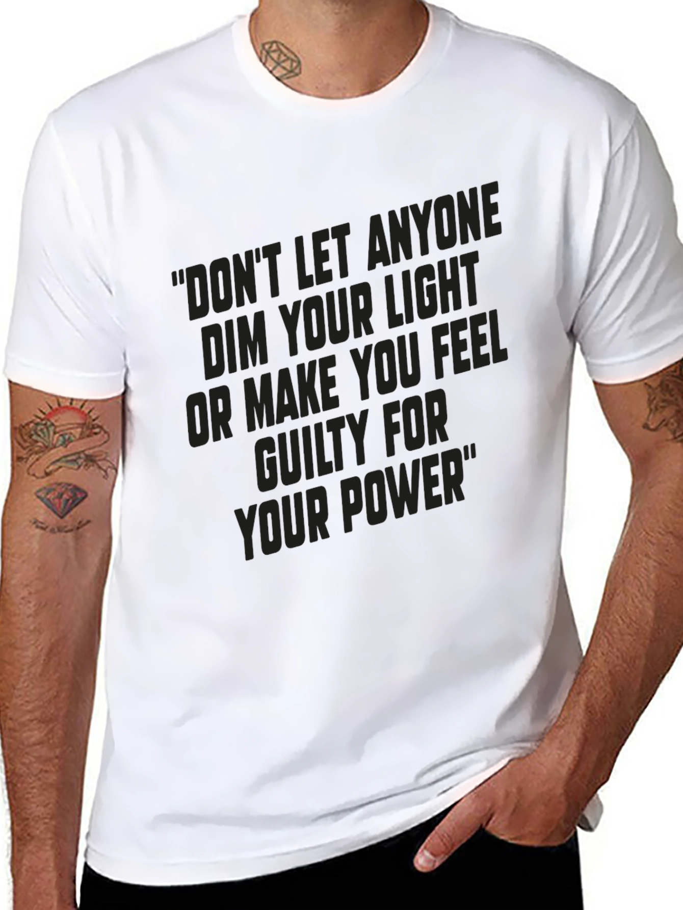 Black Inspirational Black T-Shirt: "Your Power" view 8