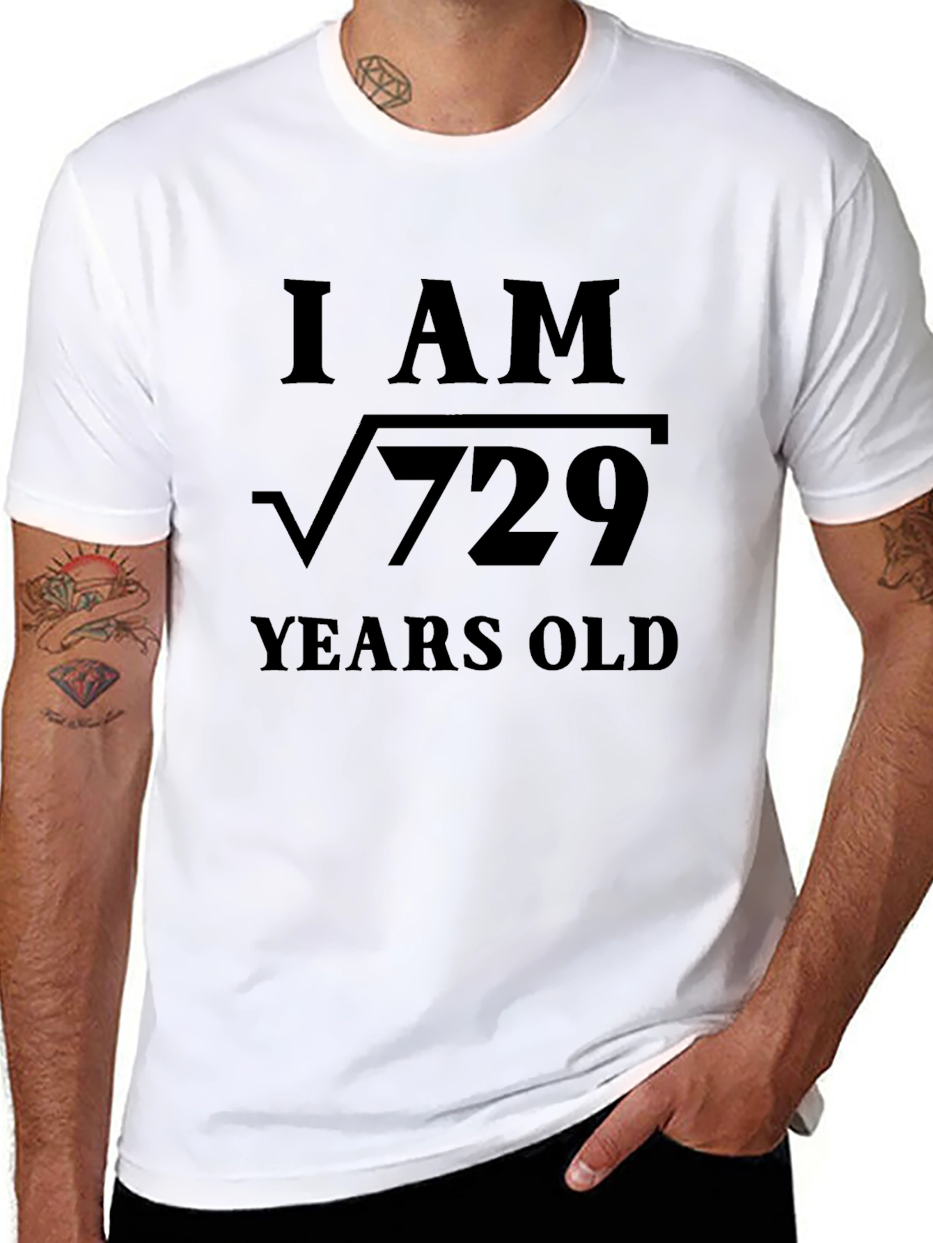 Black I Am Root 729 Years Old Funny Math T-Shirt view 8