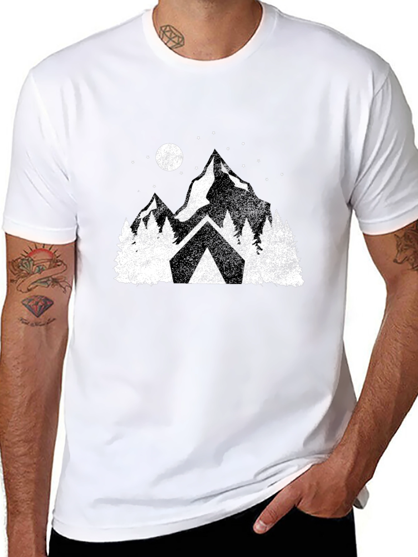 Black Mountain Camping Graphic Tee - Black view 8