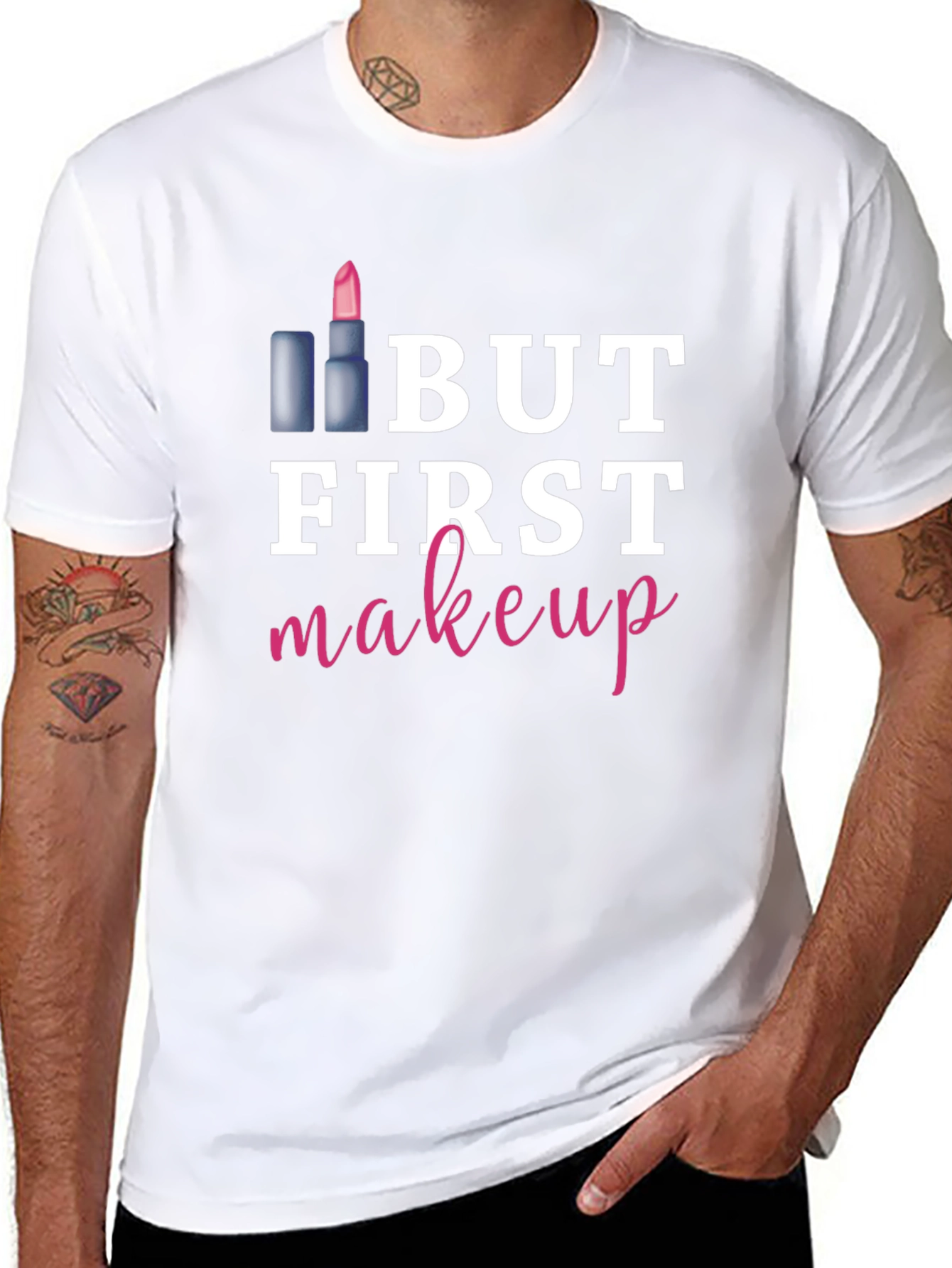 Black But First Makeup Graphic Tee Shirt view 8