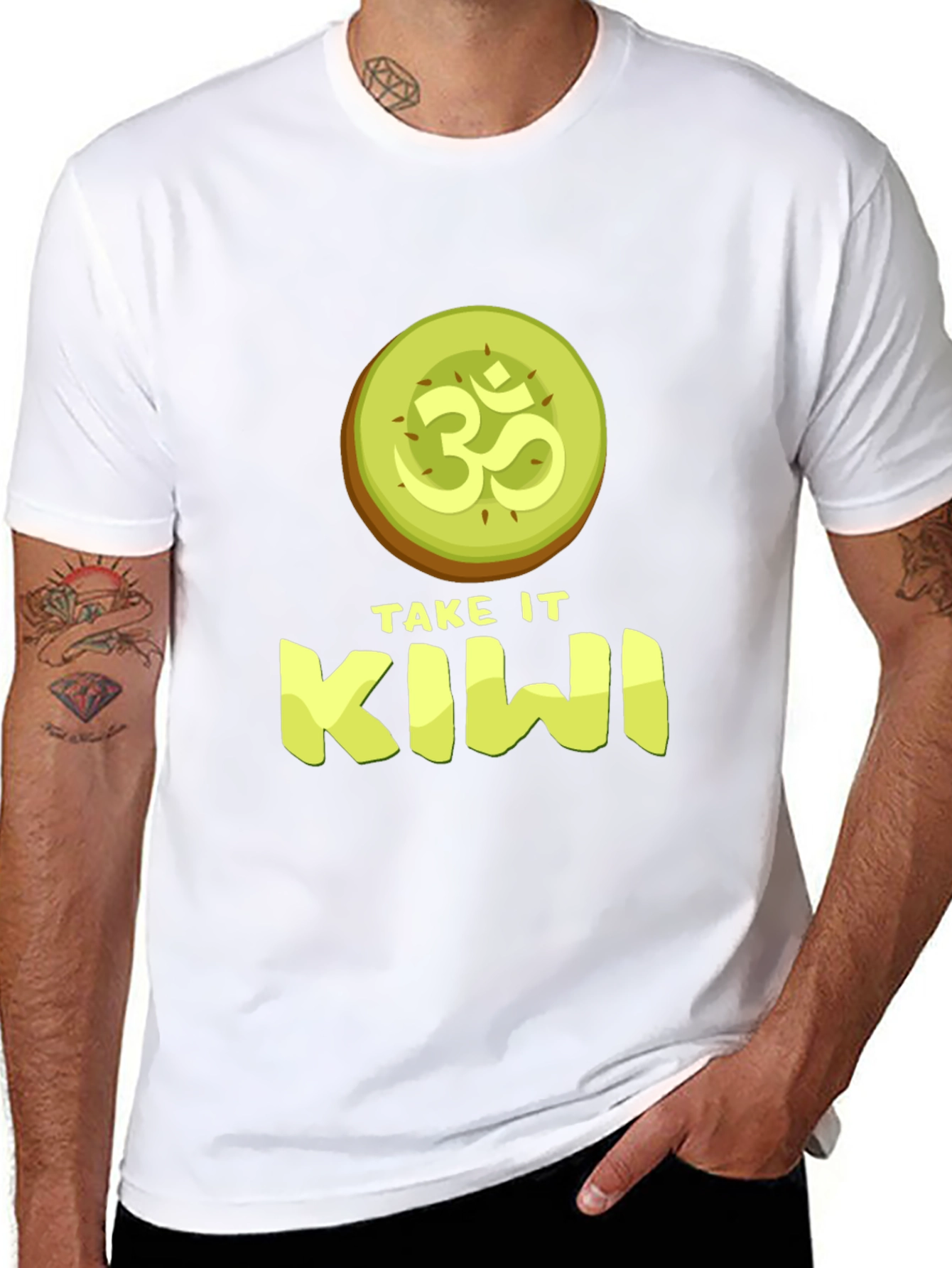 Black Take It Kiwi T-Shirt - Funny Fruit Pun Tee view 8