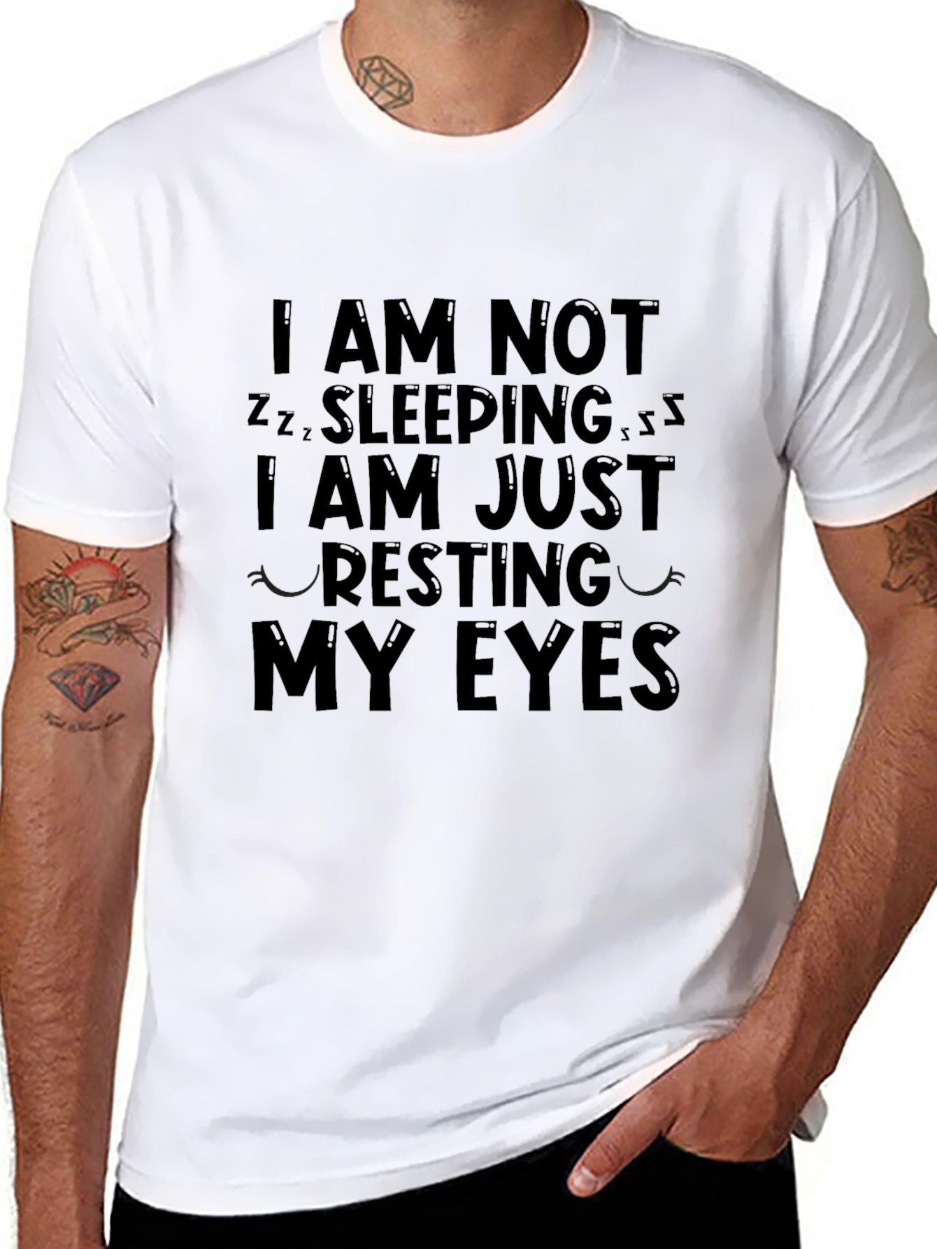 Black Resting My Eyes Funny Graphic Tee view 8