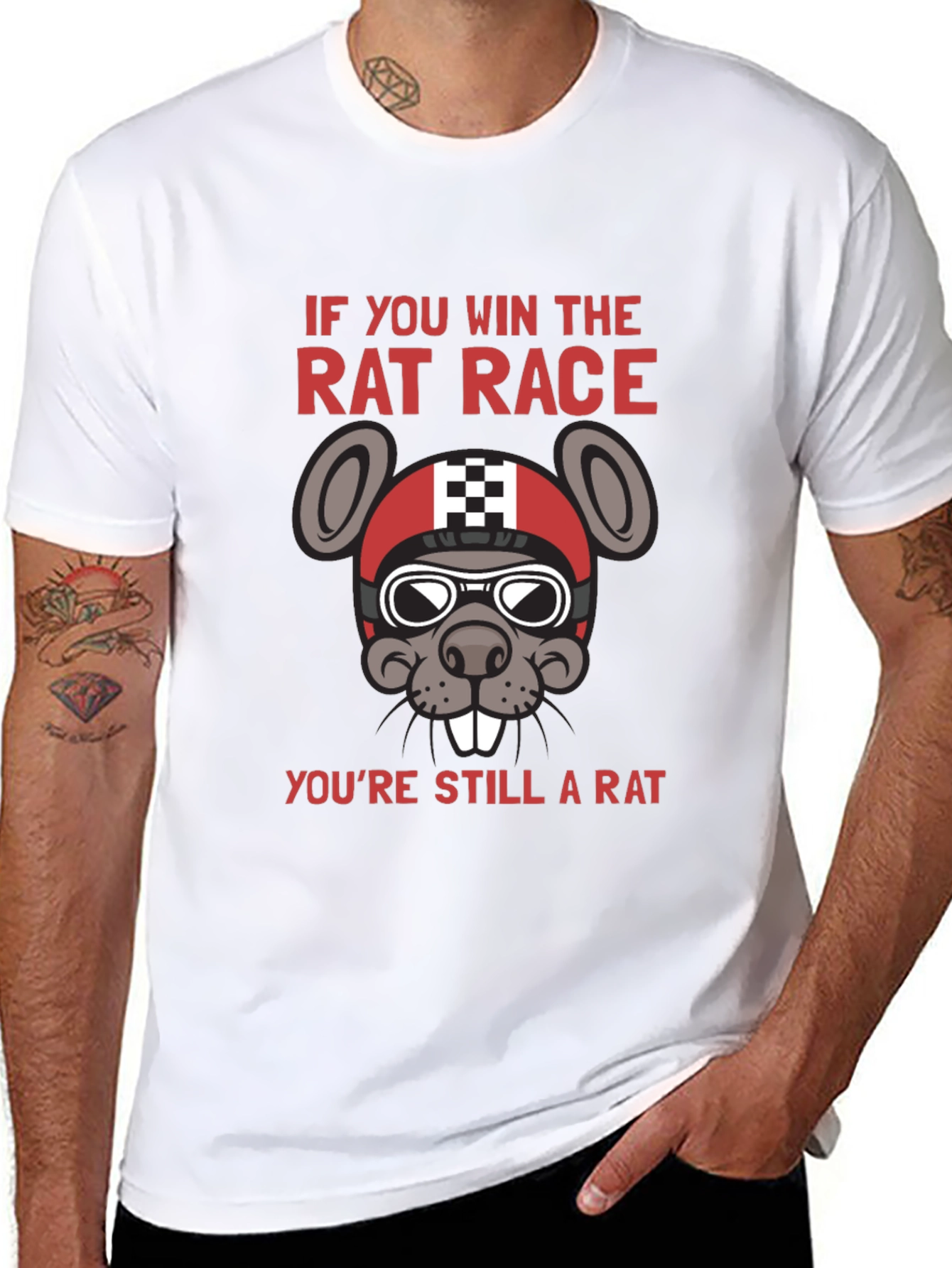 Black Rat Race Winner T-Shirt - Still A Rat Funny Tee view 8