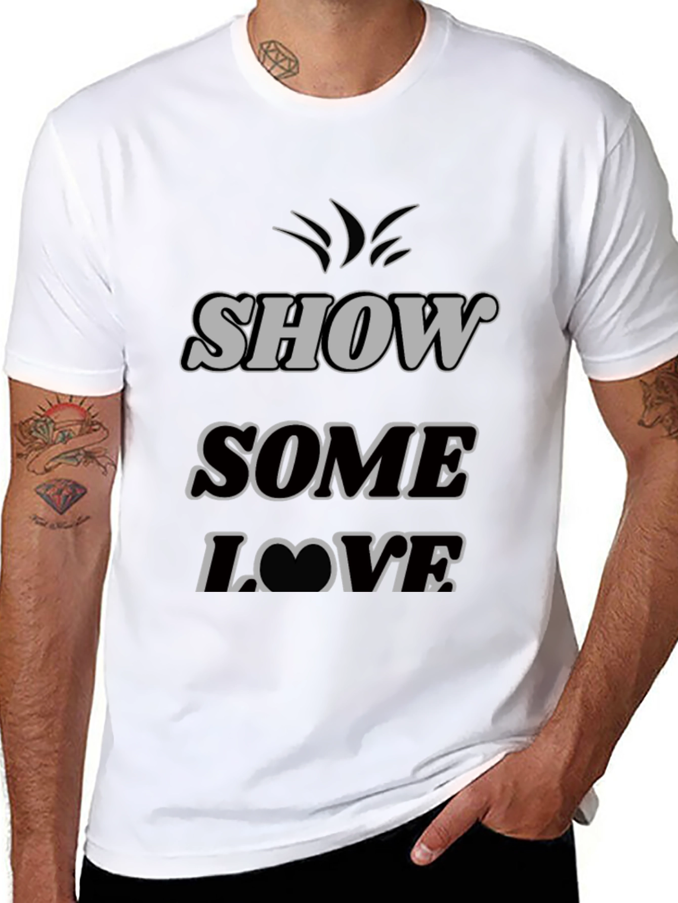 Black Show Some Love Graphic Tee - Black T-Shirt view 8