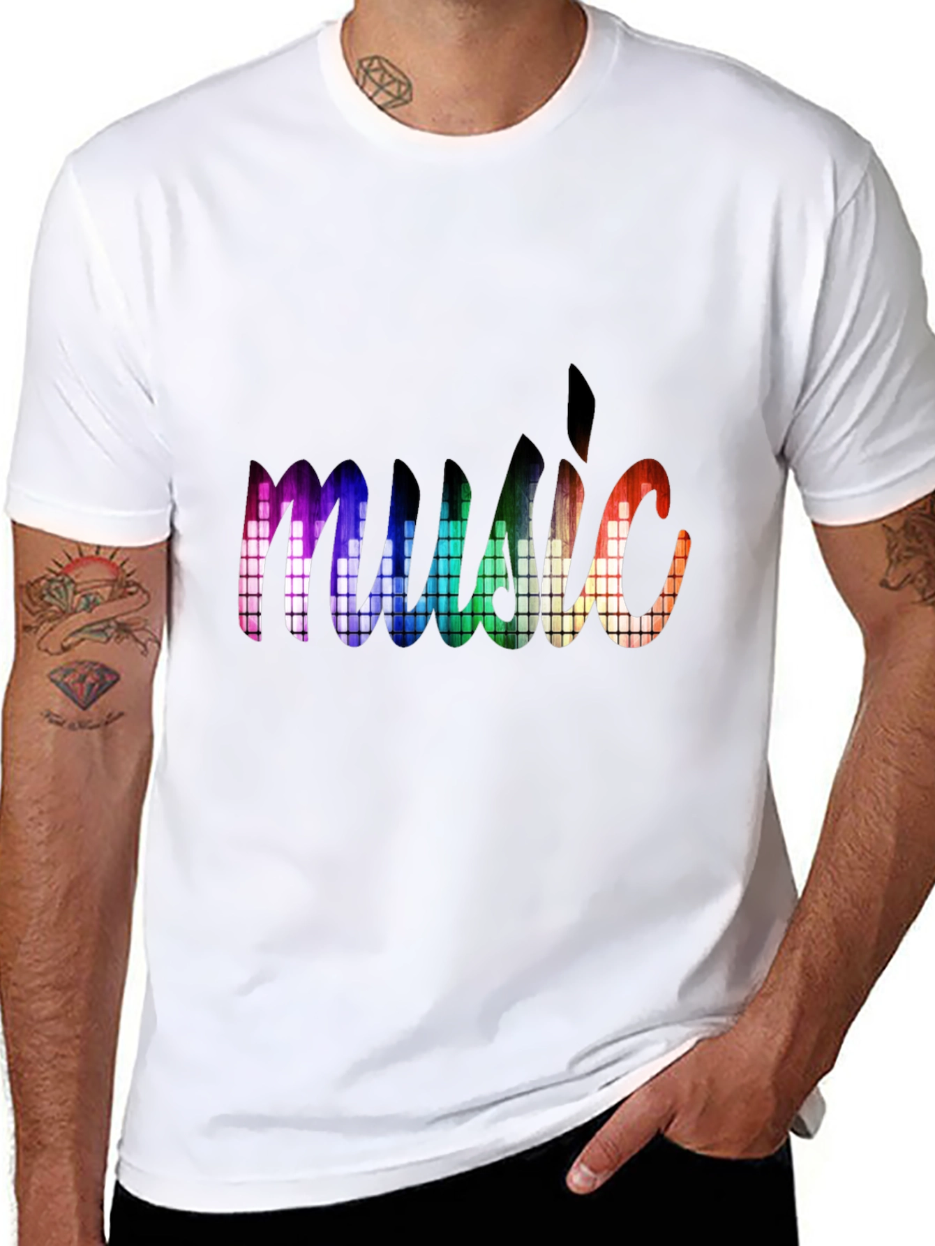 Black Music Graphic Black T-Shirt view 8