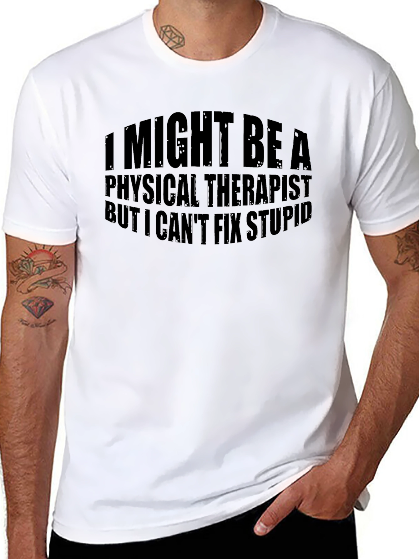 Black Funny Physical Therapist T-Shirt view 8