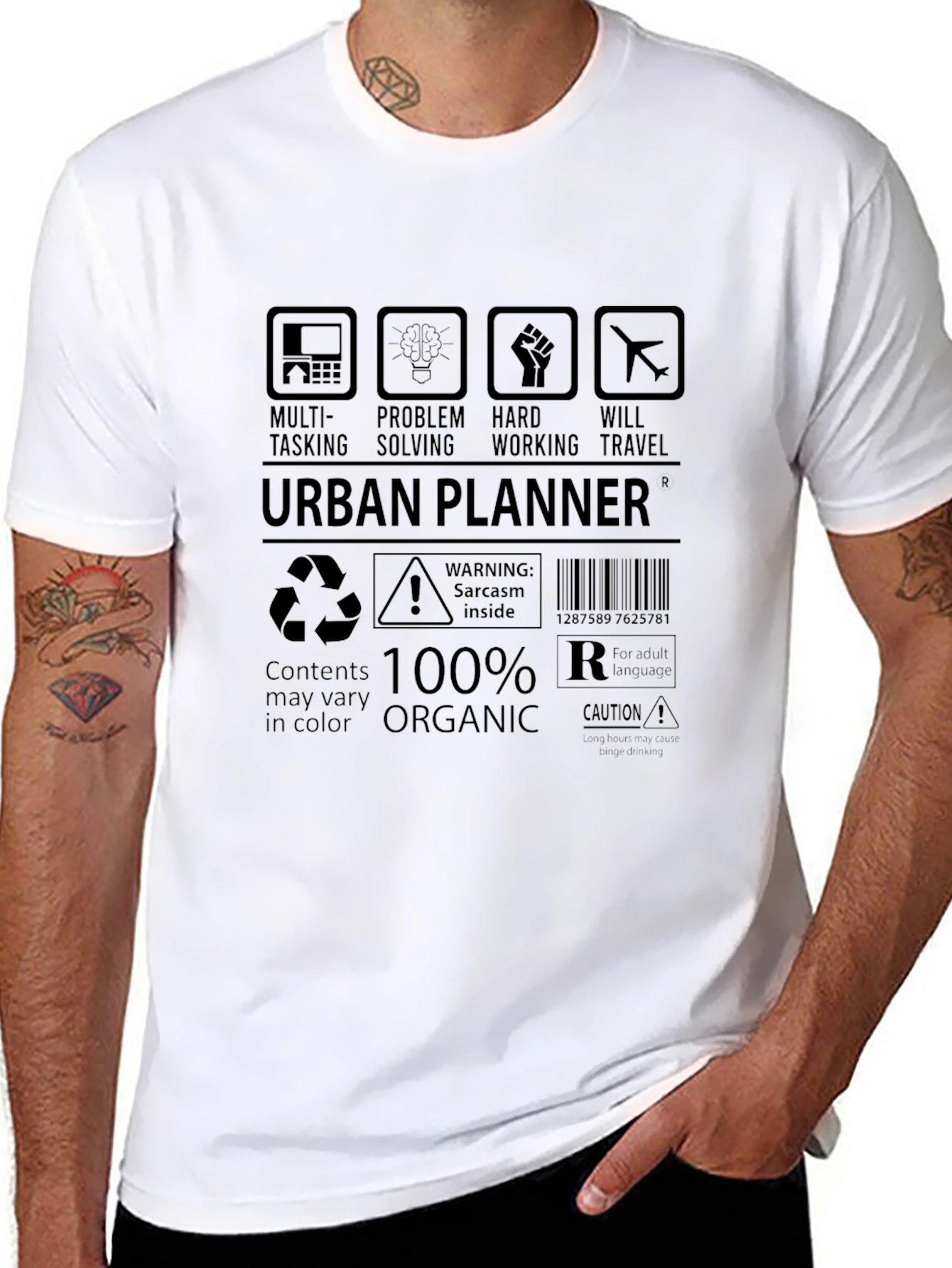 Black Urban Planner T-Shirt: Multi-Tasking, Problem Solving, Hard Working view 8