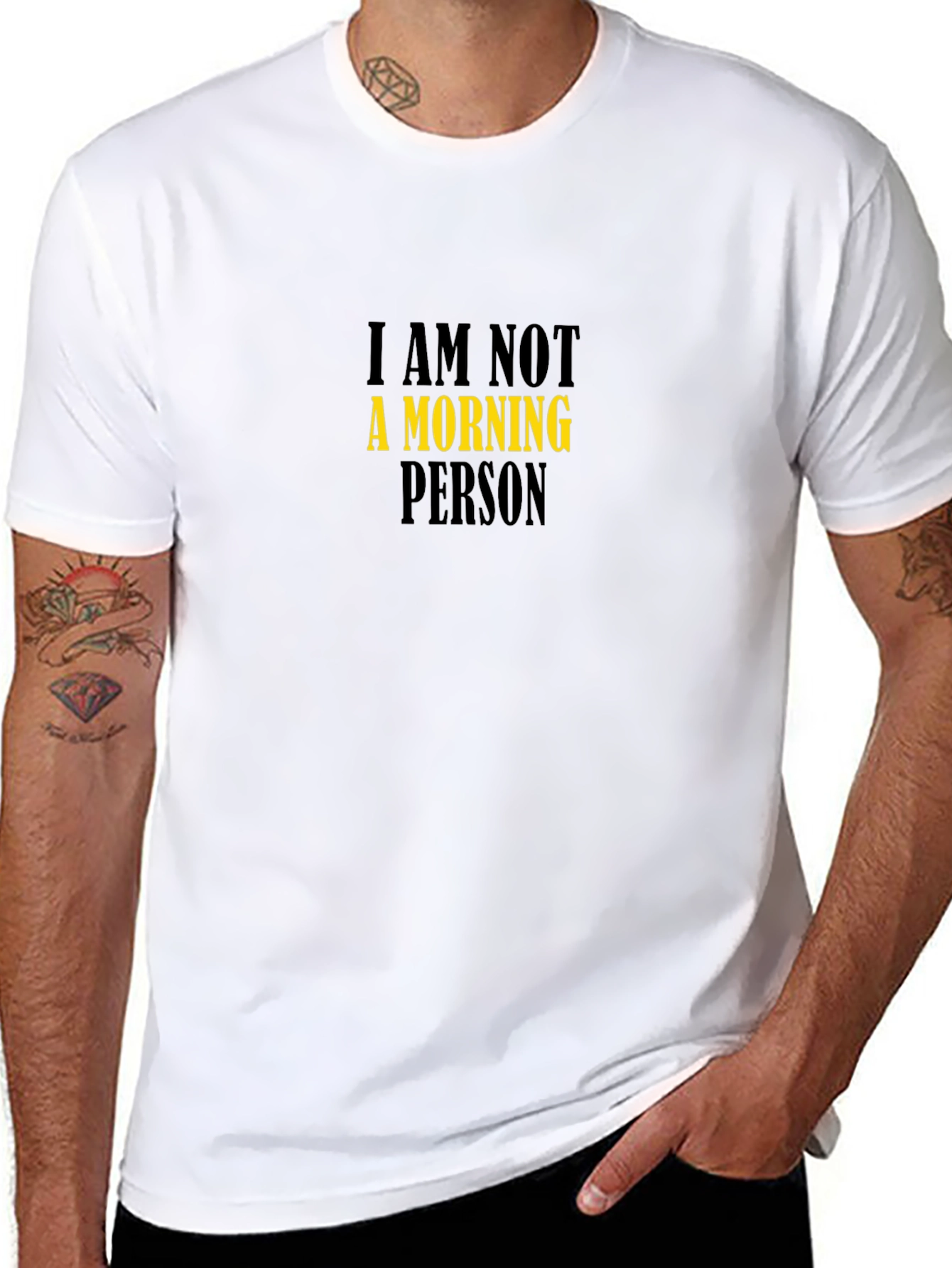 Black I Am Not A Morning Person Graphic T-Shirt view 8