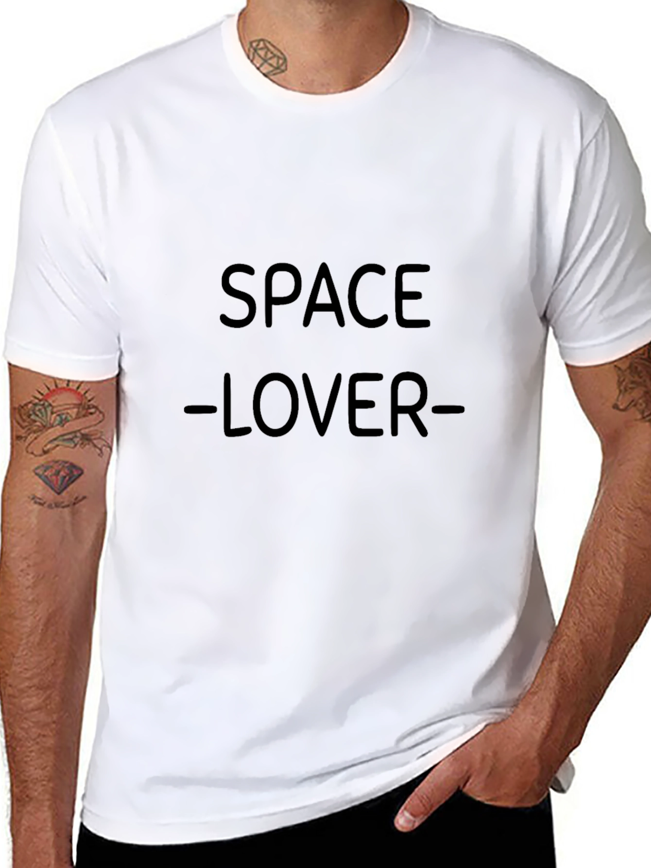 Black Space Lover Graphic Tee - Black Casual T-Shirt view 8