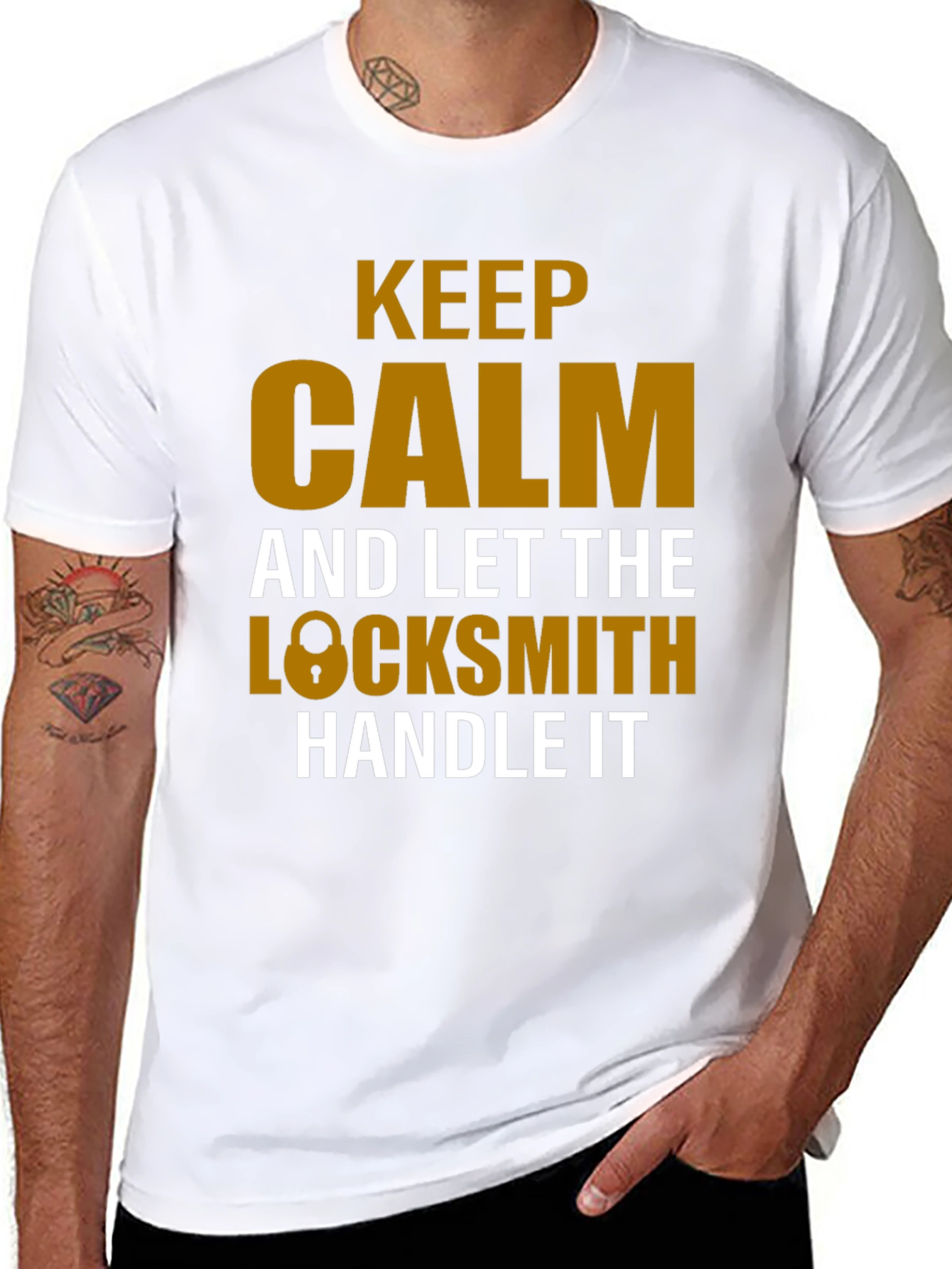 Black Keep Calm Locksmith T-Shirt view 8