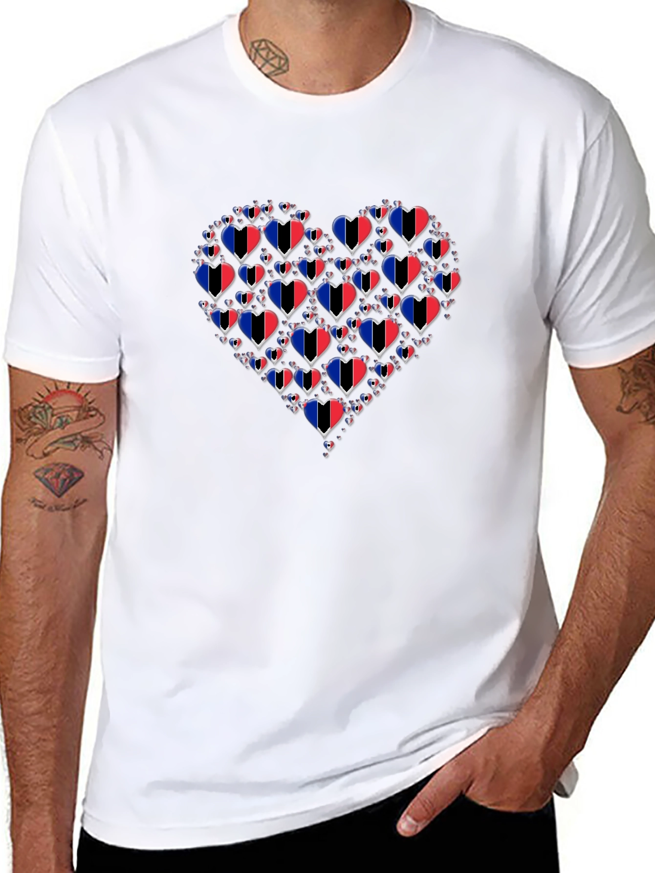 Black Heart Trinidad & Tobago Flag T-Shirt view 8