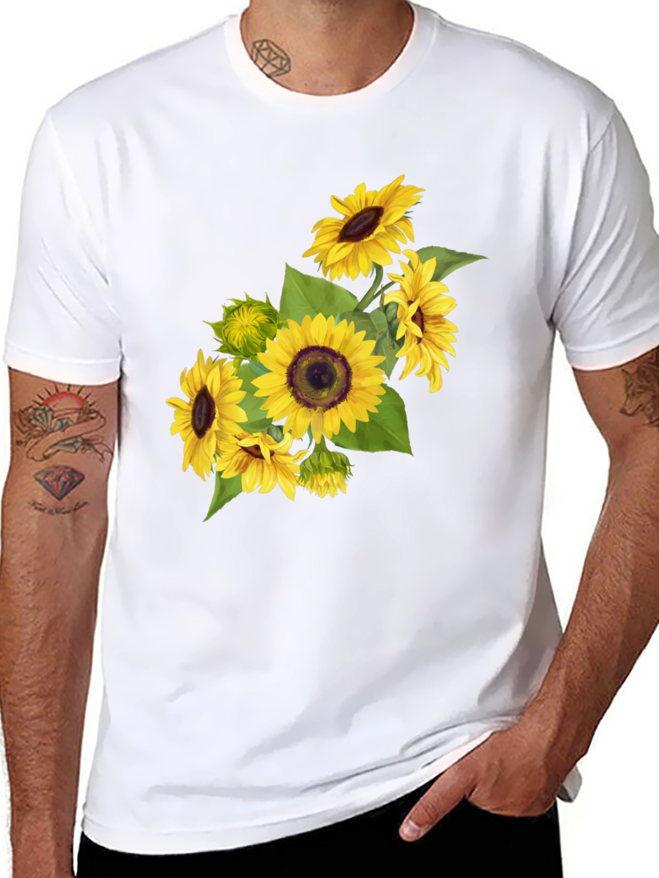 Black Sunflower Graphic Black T-Shirt view 8