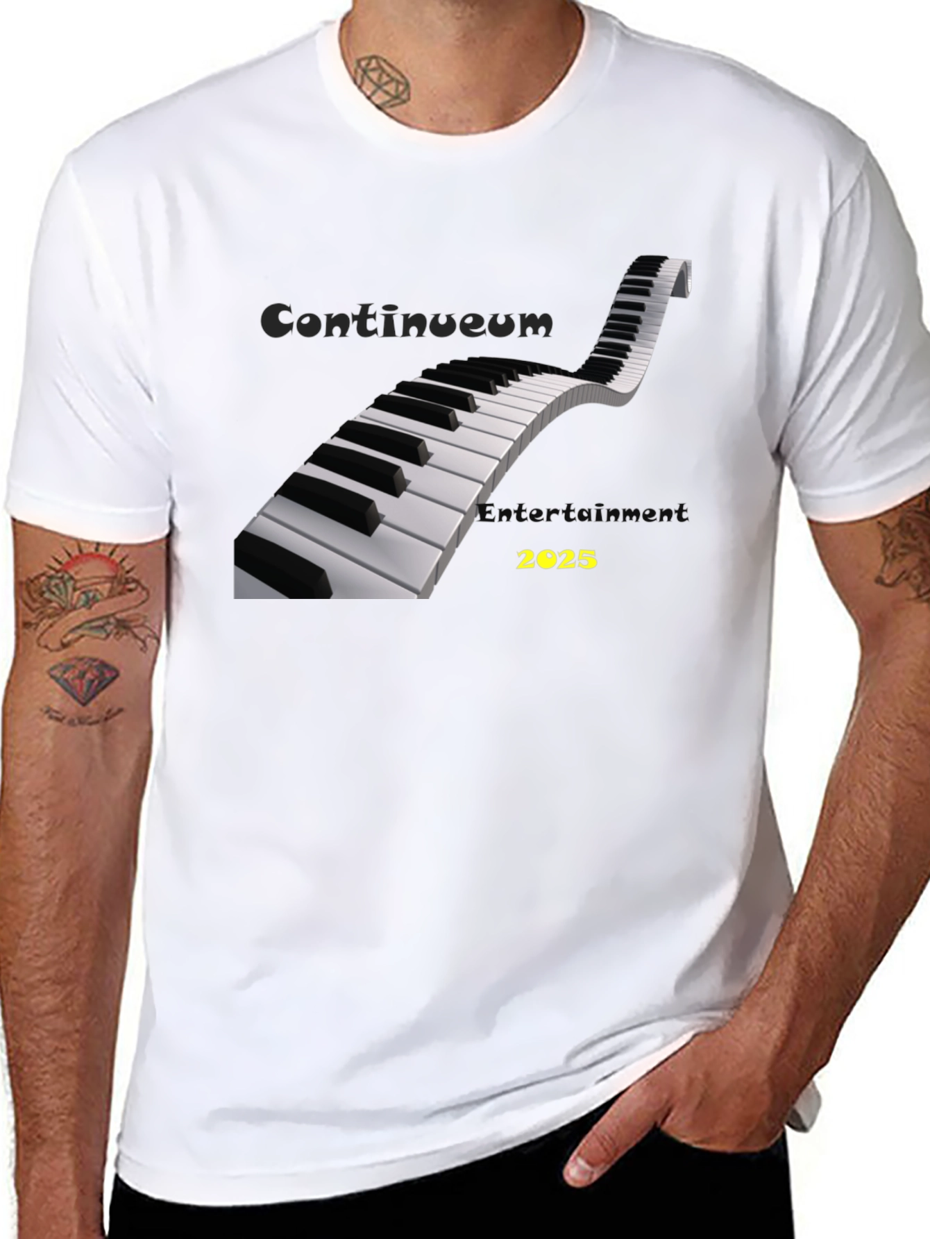 Black Piano Keys T-Shirt - Continuum Entertainment 2025 Black Tee view 8