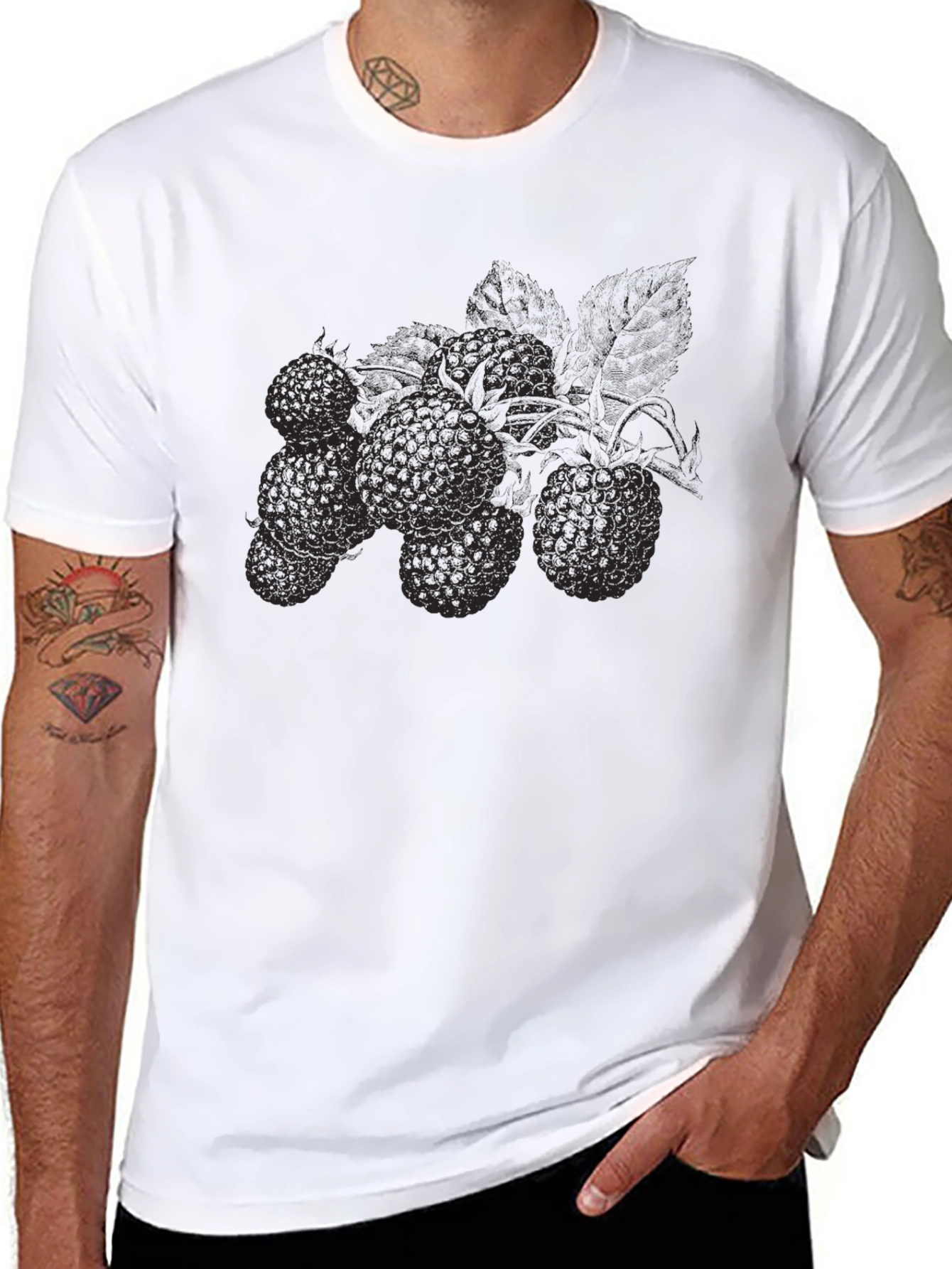 Black Berry Graphic Black T-Shirt view 8
