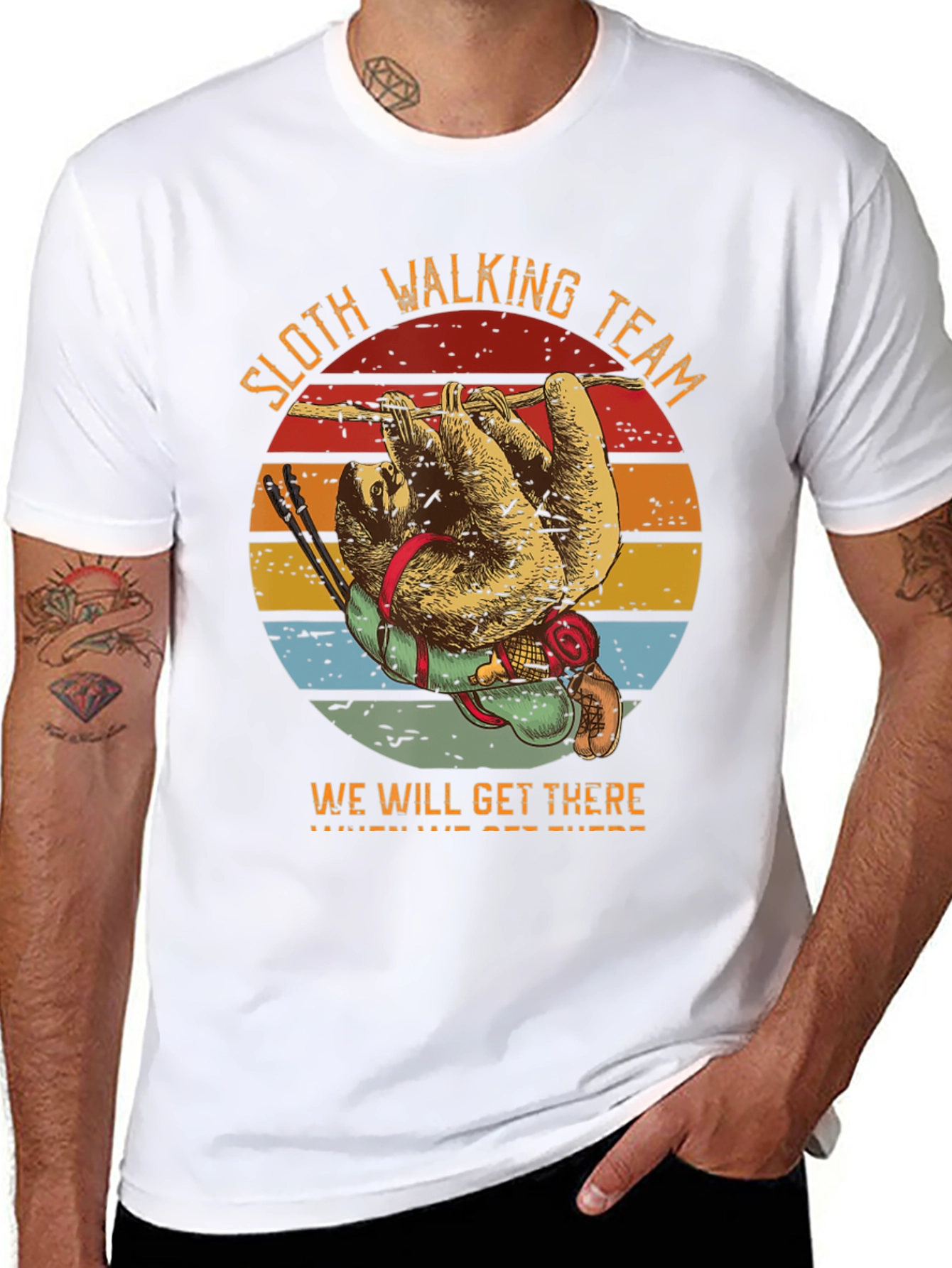 Black Sloth Hiking Team T-Shirt - We Will Get There view 8