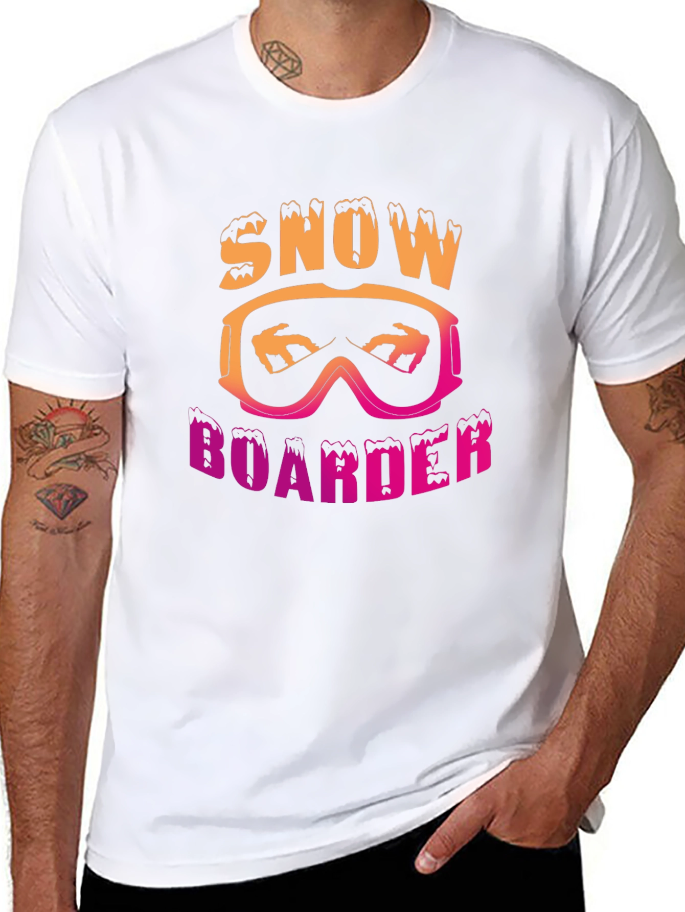 Black Snowboarder Graphic Tee - Black view 8