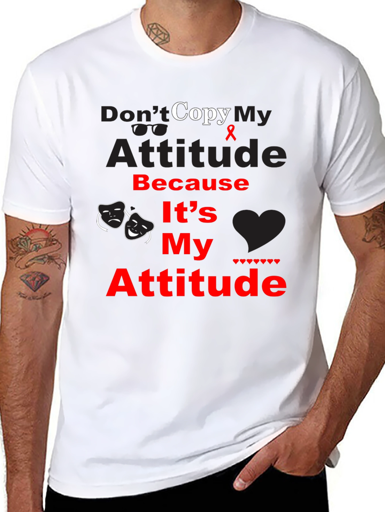 Black Don't Copy My Attitude Graphic Tee - Unisex view 8