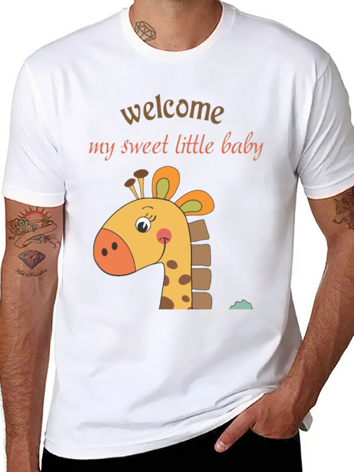 Black Welcome Baby Giraffe Tee view 8