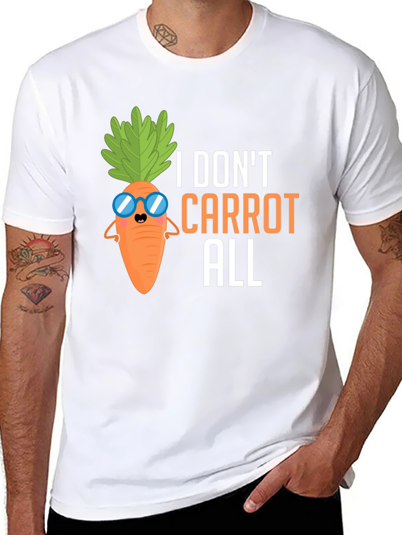 Black I Don't Carrot All T-Shirt, Funny Pun Tee view 8