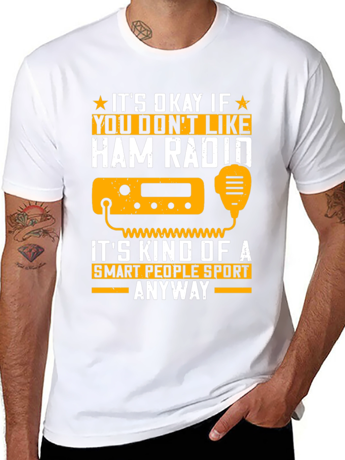 Black Ham Radio Smart People Sport T-Shirt view 8