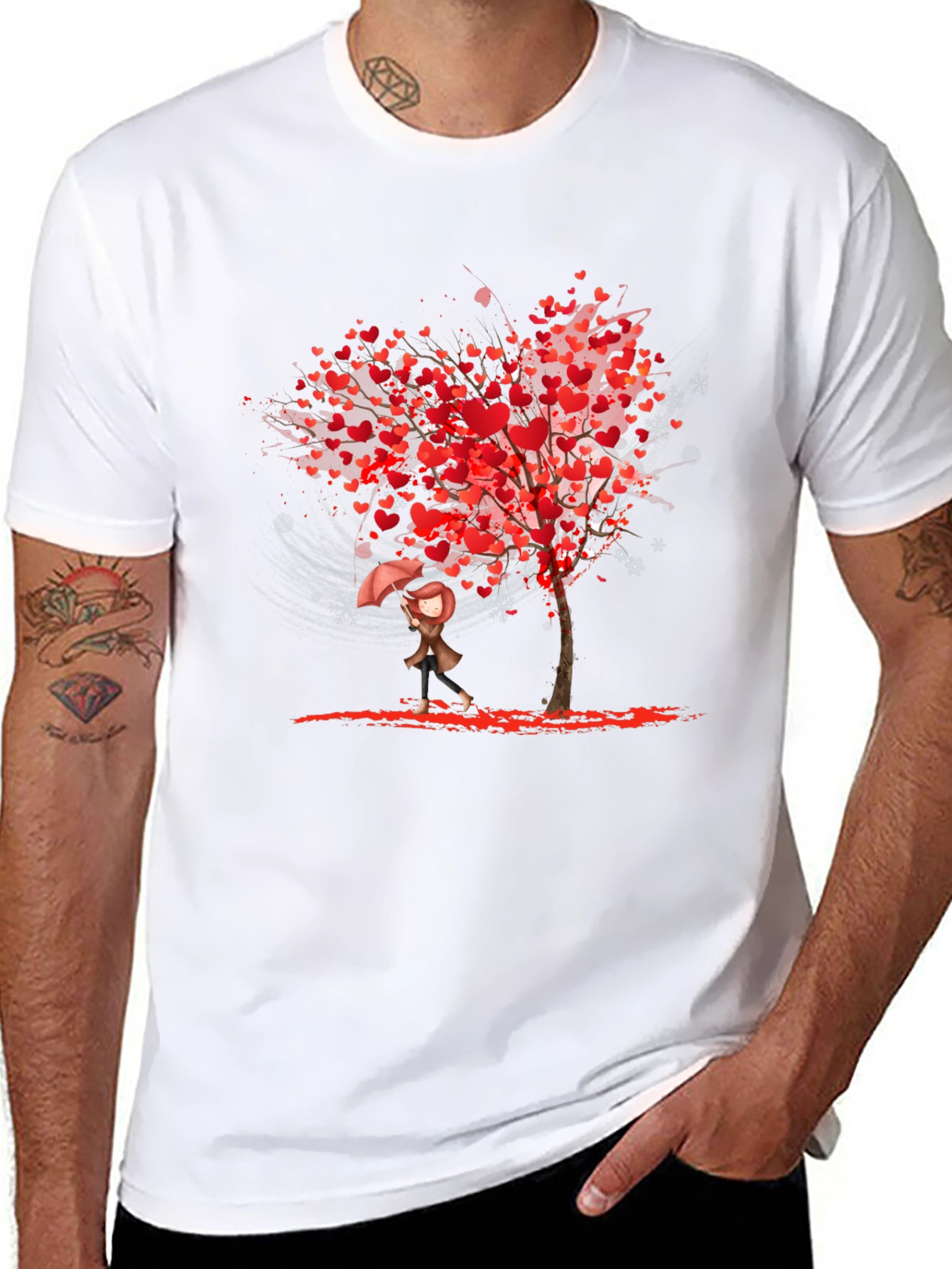 Black Heart Tree Graphic Black T-Shirt view 8