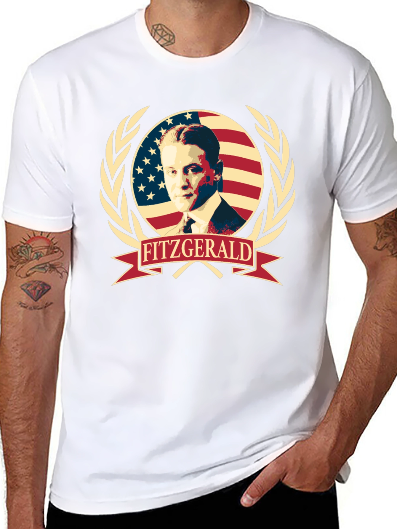 Black F. Scott Fitzgerald Patriotic Tee view 8