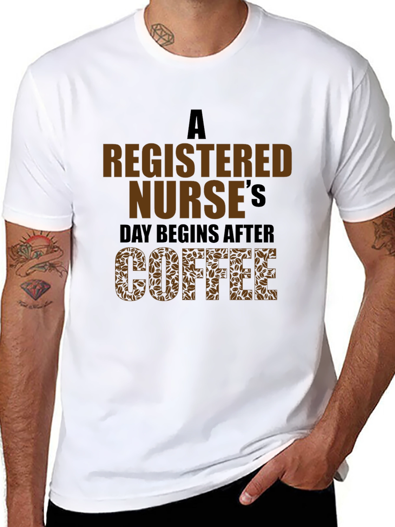 Black Registered Nurse Coffee T-Shirt view 8