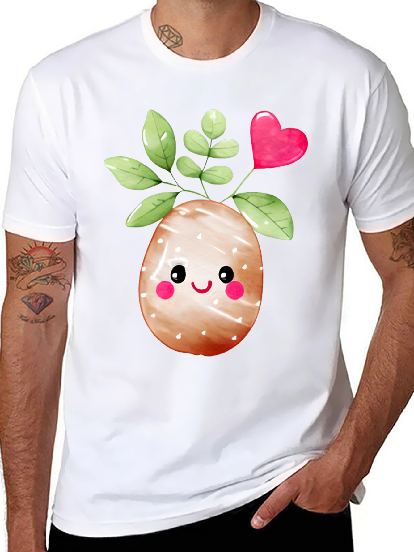 Black Cute Easter Egg Plant Graphic Tee view 8