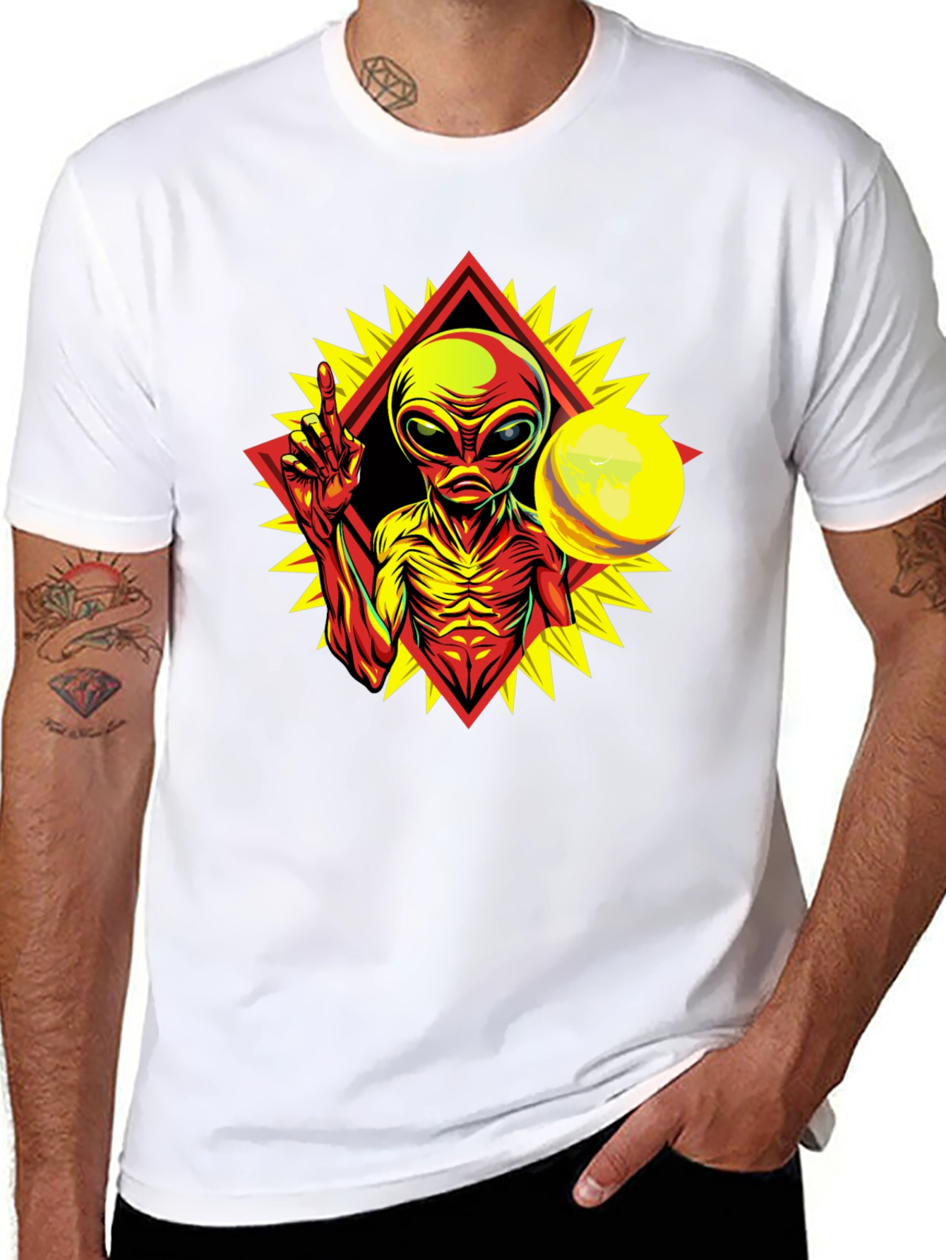 Black Alien Graphic Tee - Peace Among Worlds! view 8